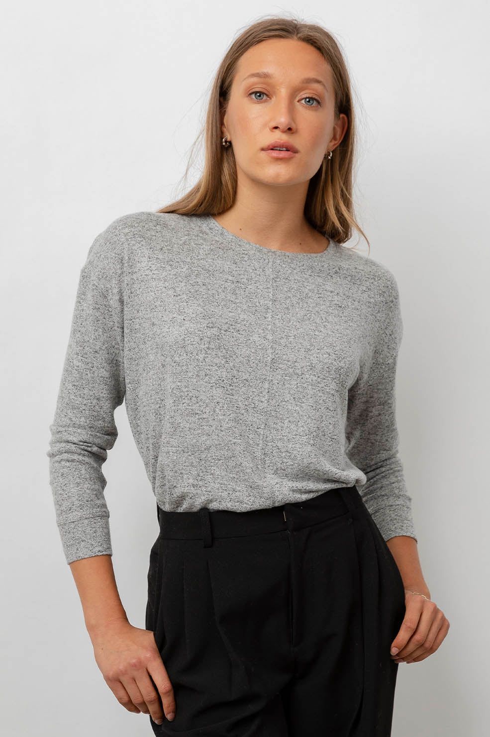 IGGY TOP - MELANGE GREY sold by Rails