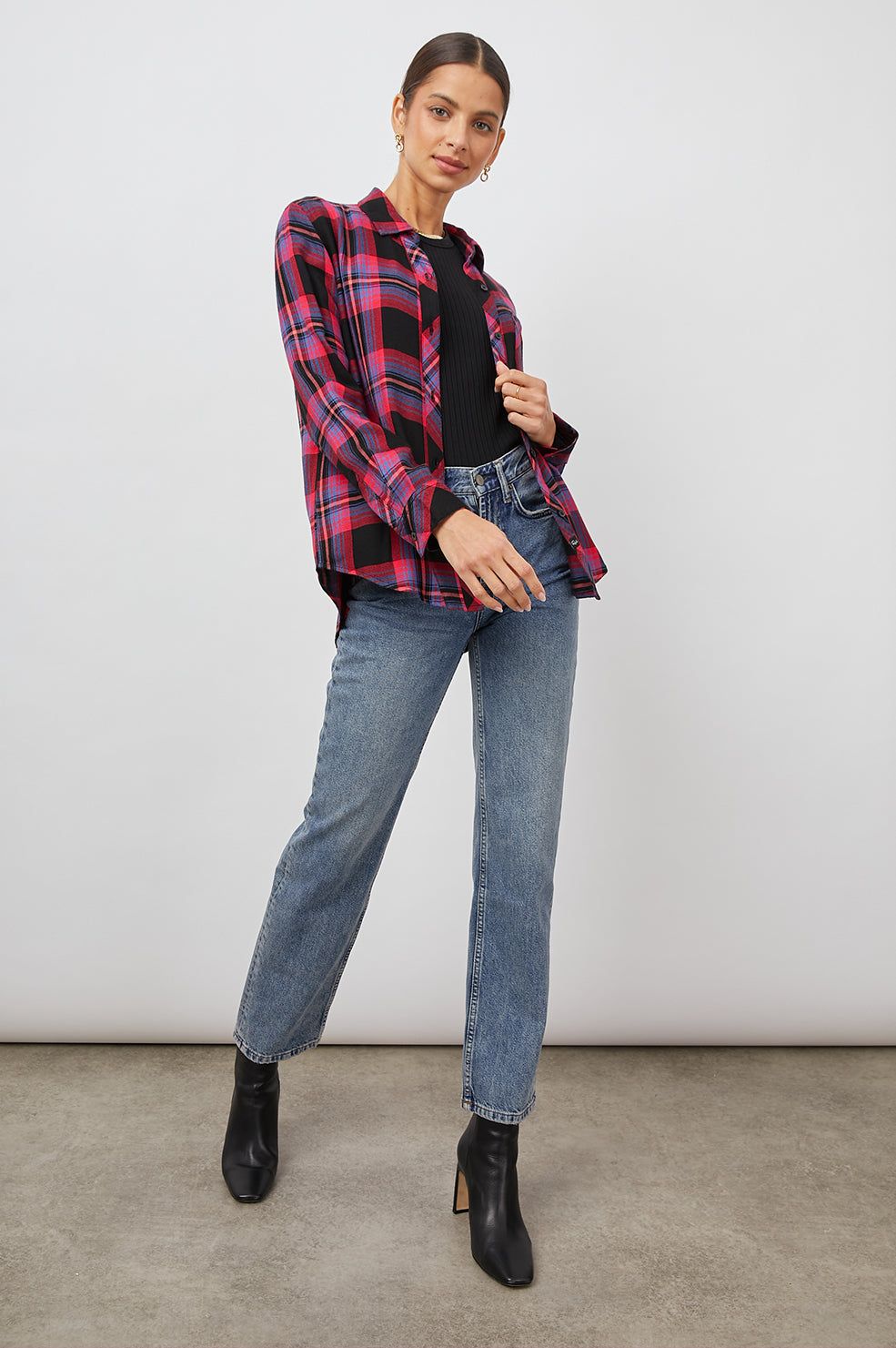 HUNTER SHIRT - BLACK CORAL TEAL sold by Rails product image thumbnail 3