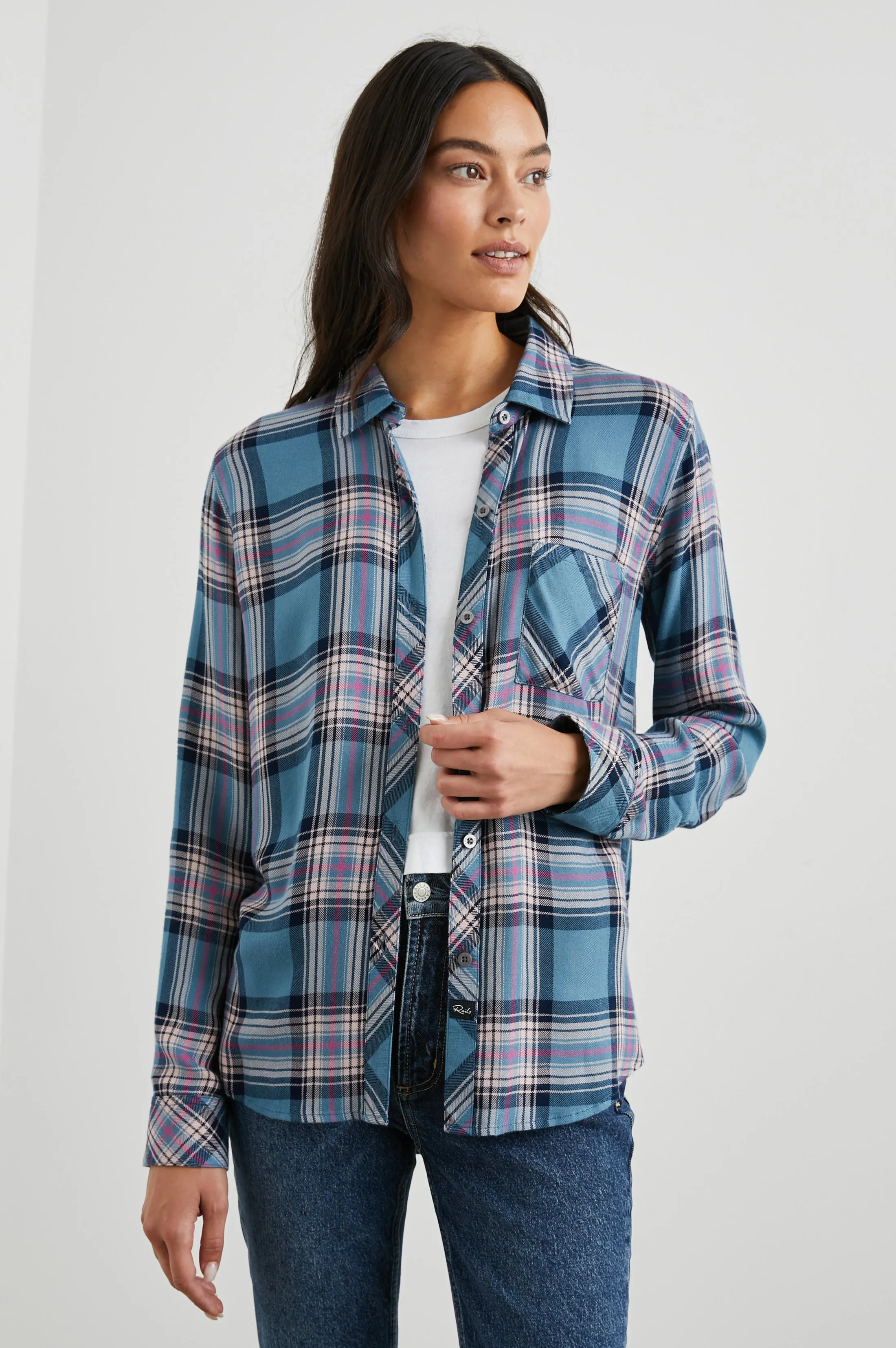 HUNTER SHIRT - BLUE JASPER BLUSH sold by Rails product image thumbnail 3