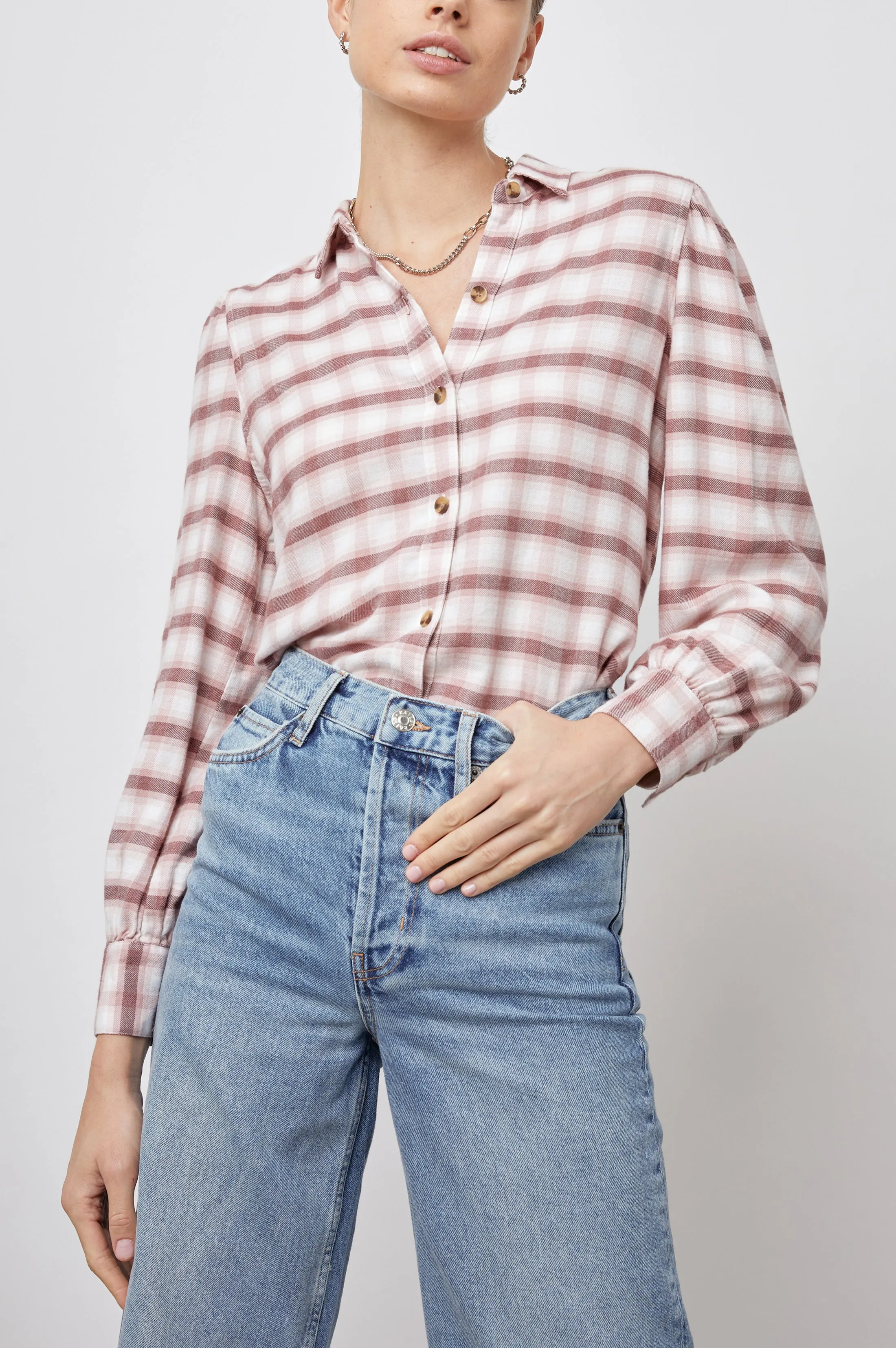 ANGELICA SHIRT - MAUVE ROSE IRON sold by Rails