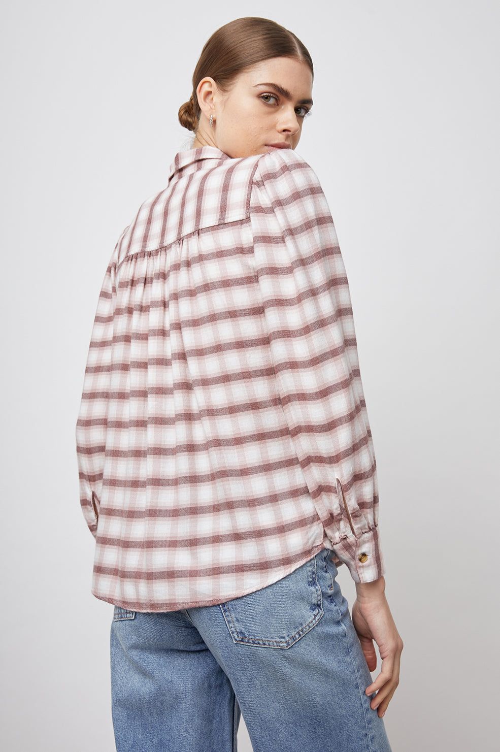 ANGELICA SHIRT - MAUVE ROSE IRON sold by Rails product image thumbnail 4