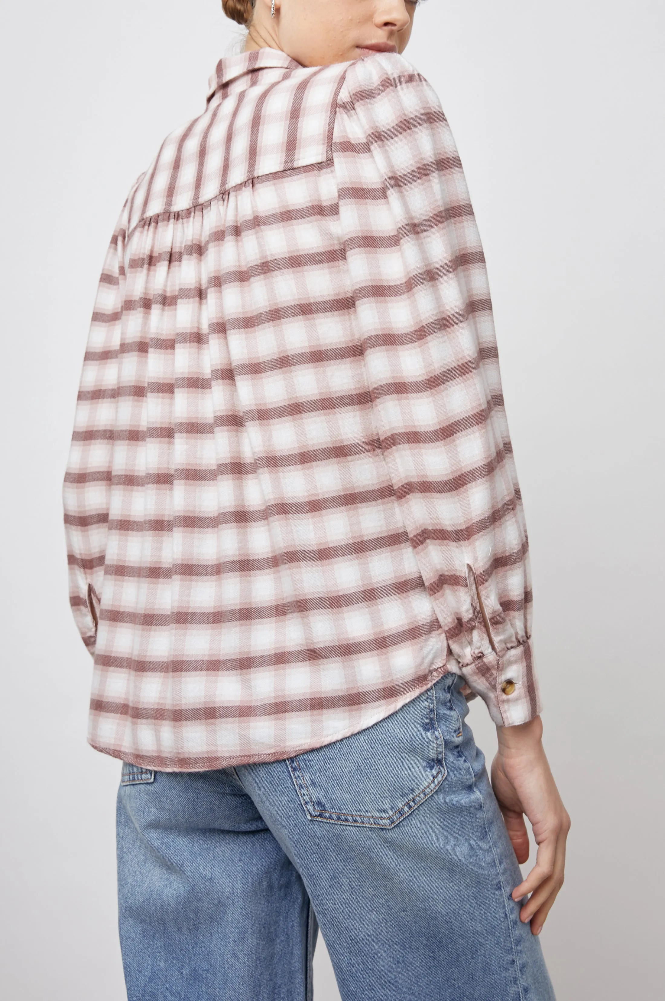 ANGELICA SHIRT - MAUVE ROSE IRON sold by Rails product image thumbnail 5