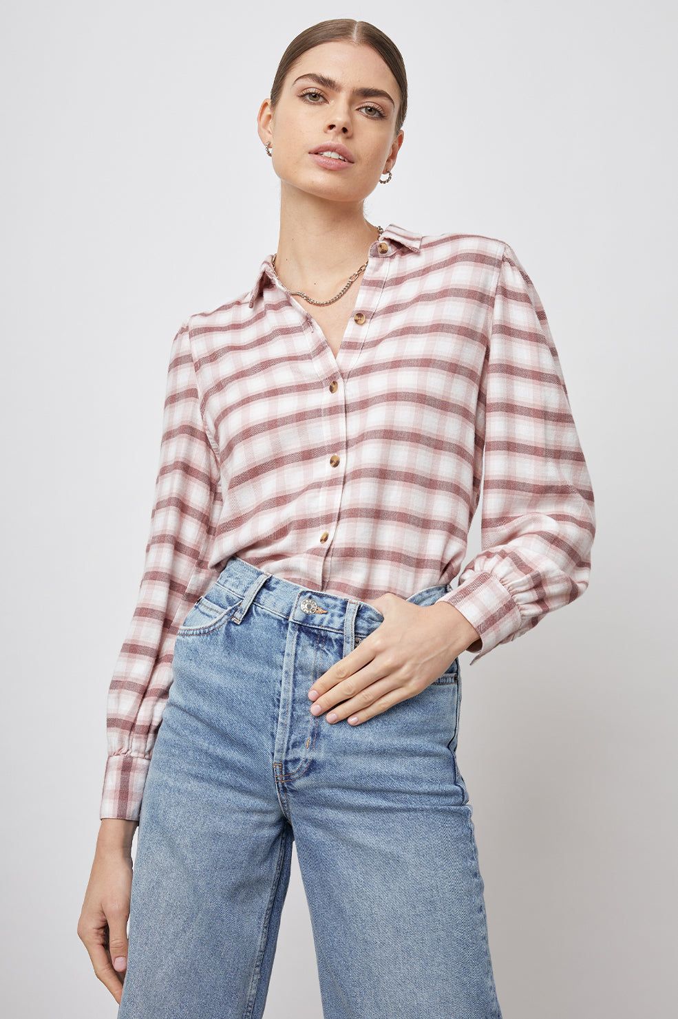 ANGELICA SHIRT - MAUVE ROSE IRON sold by Rails