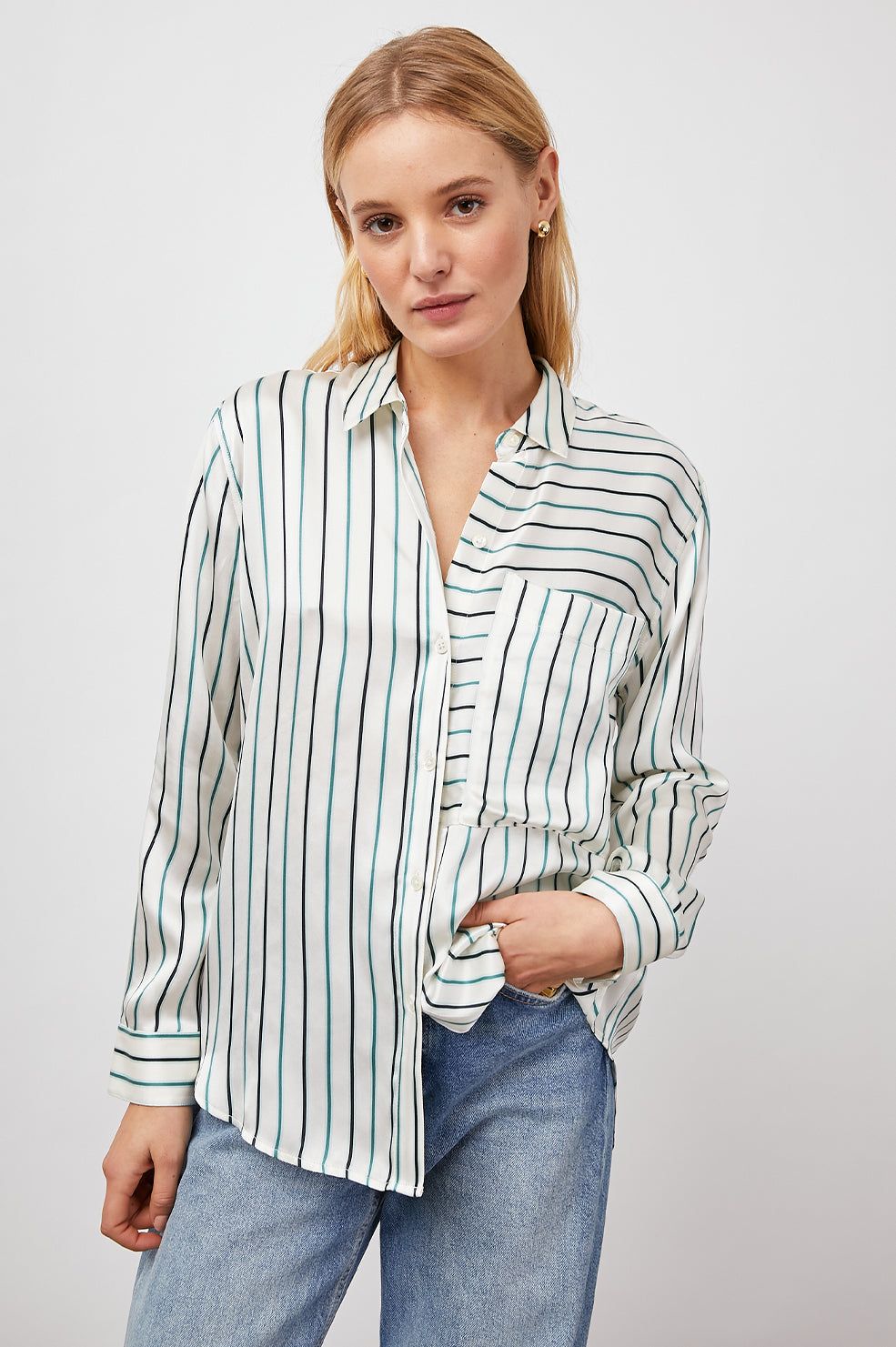 SPENCER SHIRT - VERA STRIPE sold by Rails