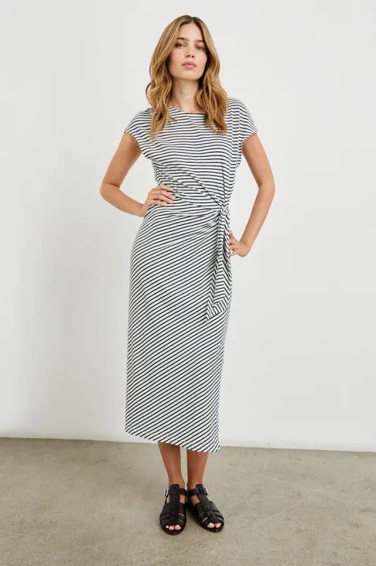 SELAH DRESS - IVORY NAVY MICRO STRIPE sold by Rails