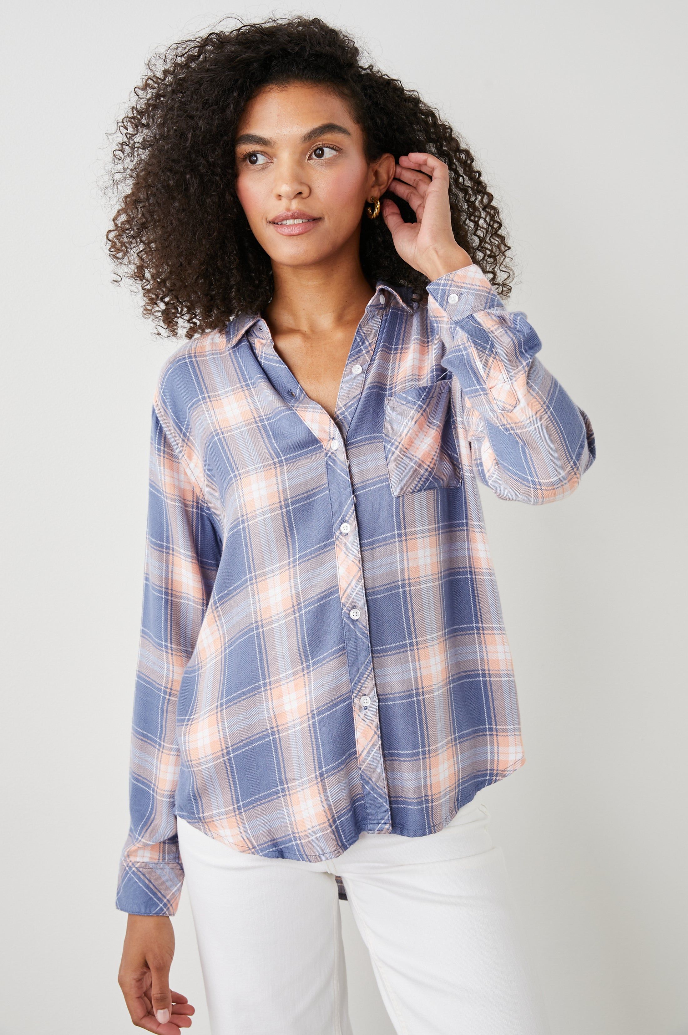 HUNTER SHIRT - STEEL PEACH sold by Rails product image thumbnail 4