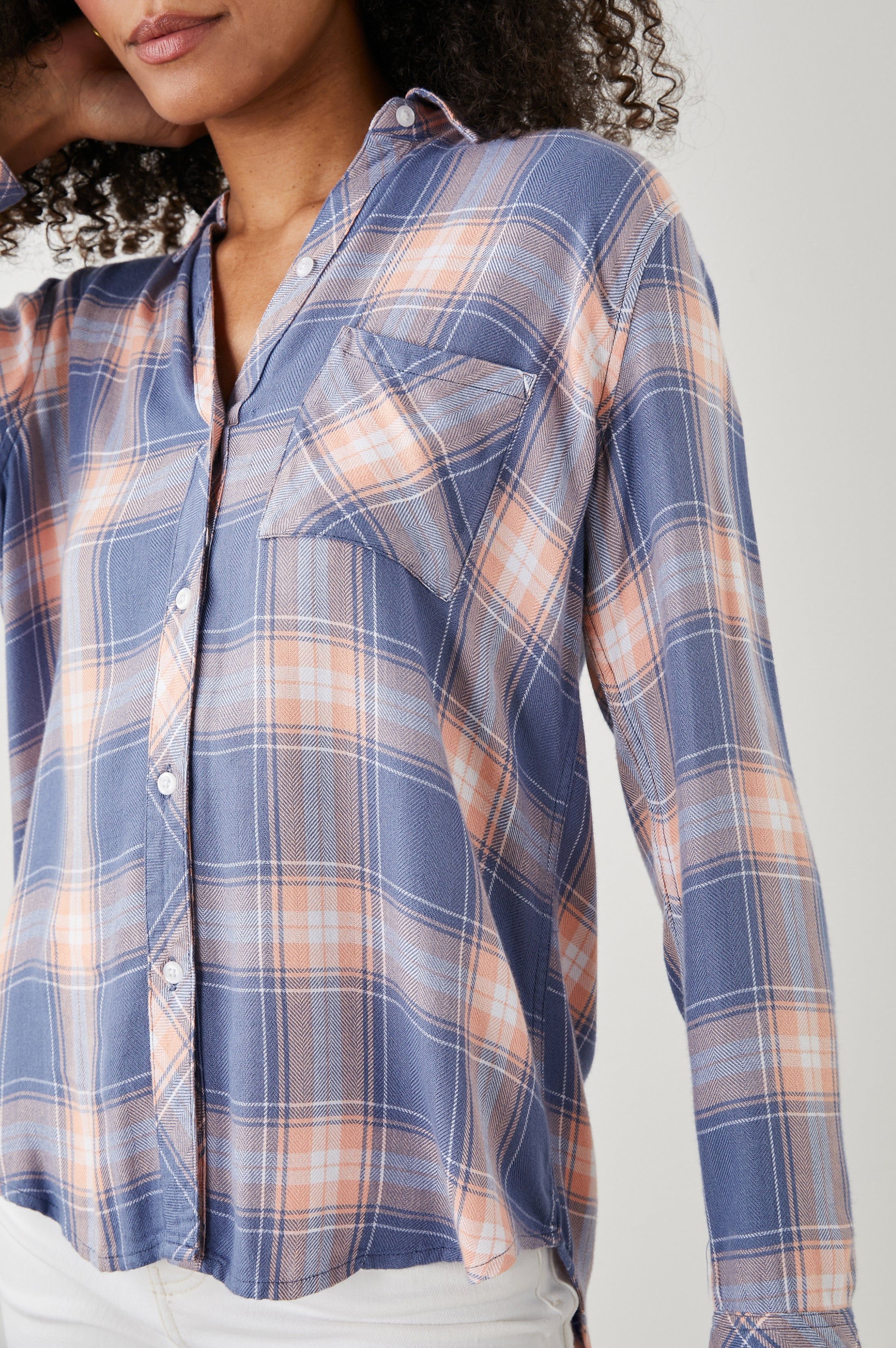 HUNTER SHIRT - STEEL PEACH sold by Rails product image thumbnail 2
