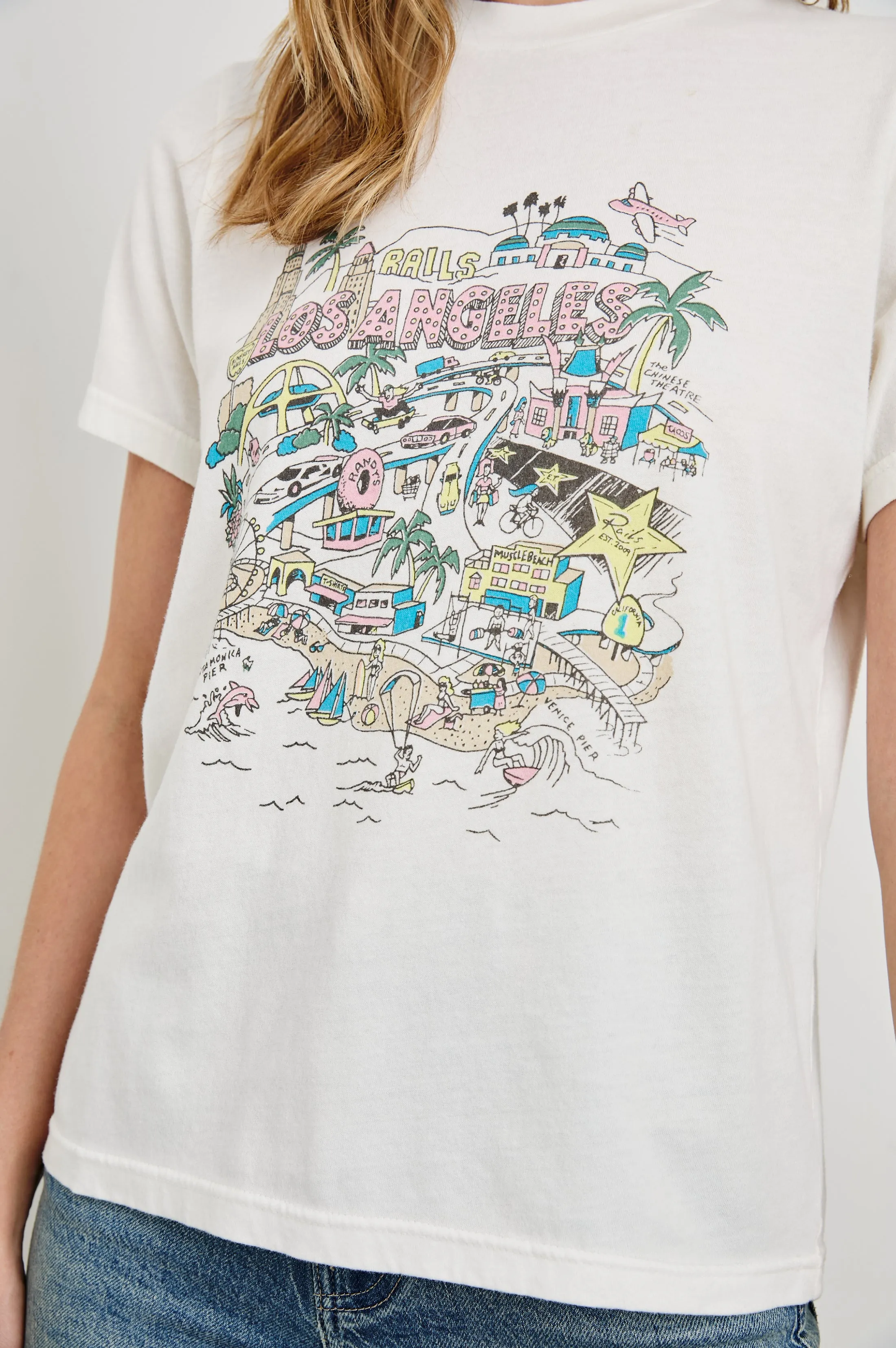 BOYFRIEND T-SHIRT - RAILS LOS ANGELES MAP WHITE sold by Rails product image thumbnail 2