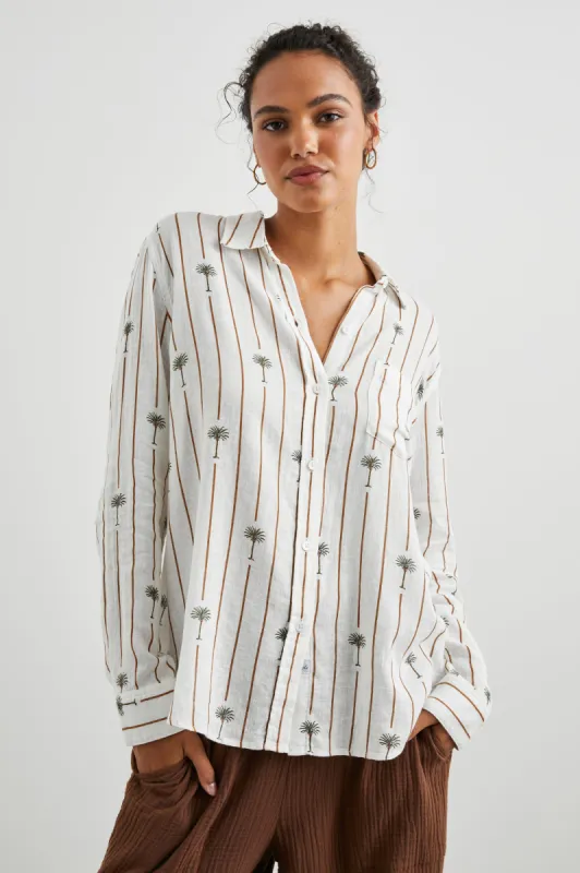 CHARLI SHIRT - STRIPE PALMS sold by Rails