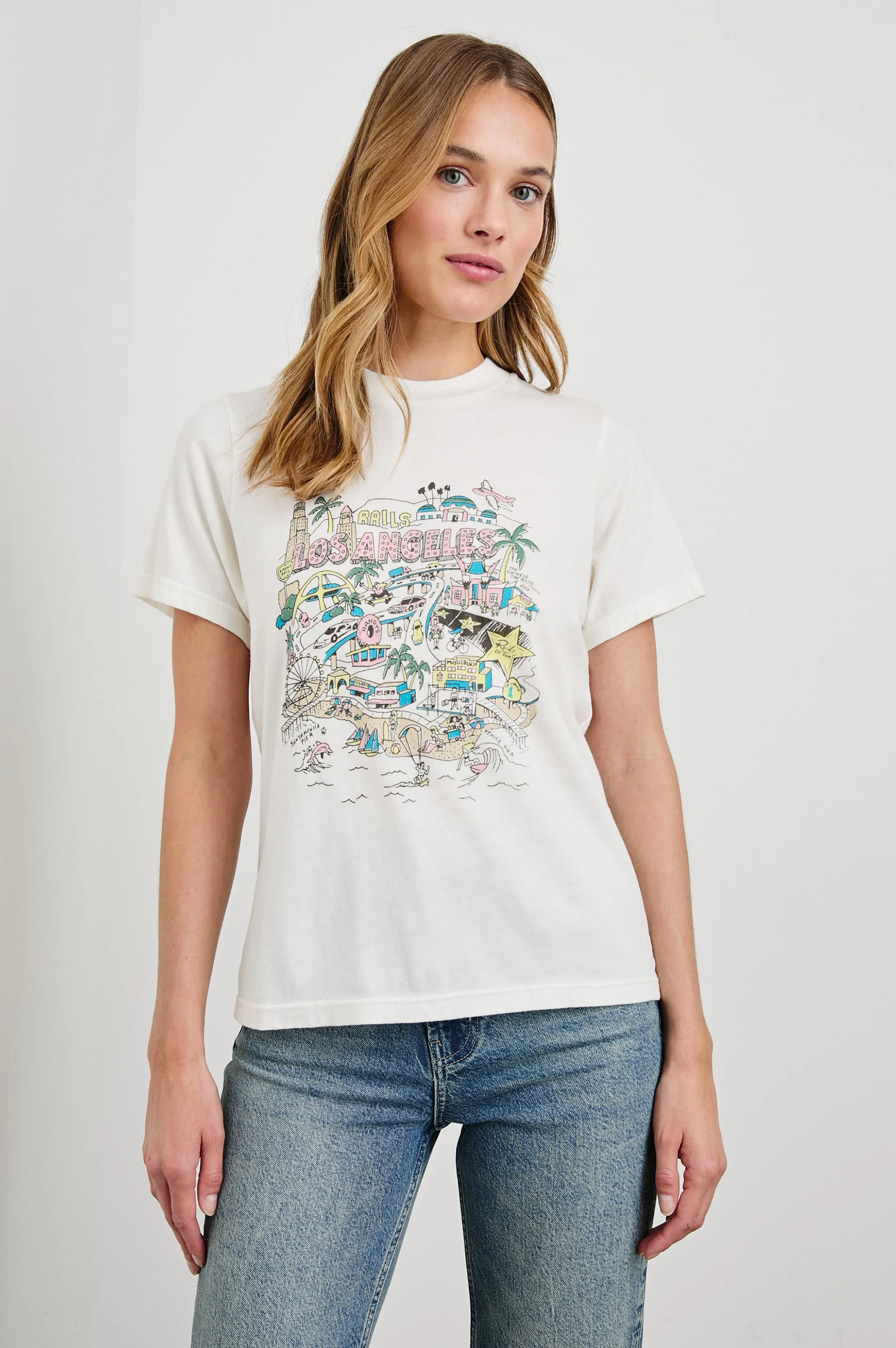 BOYFRIEND T-SHIRT - RAILS LOS ANGELES MAP WHITE sold by Rails product image thumbnail 4