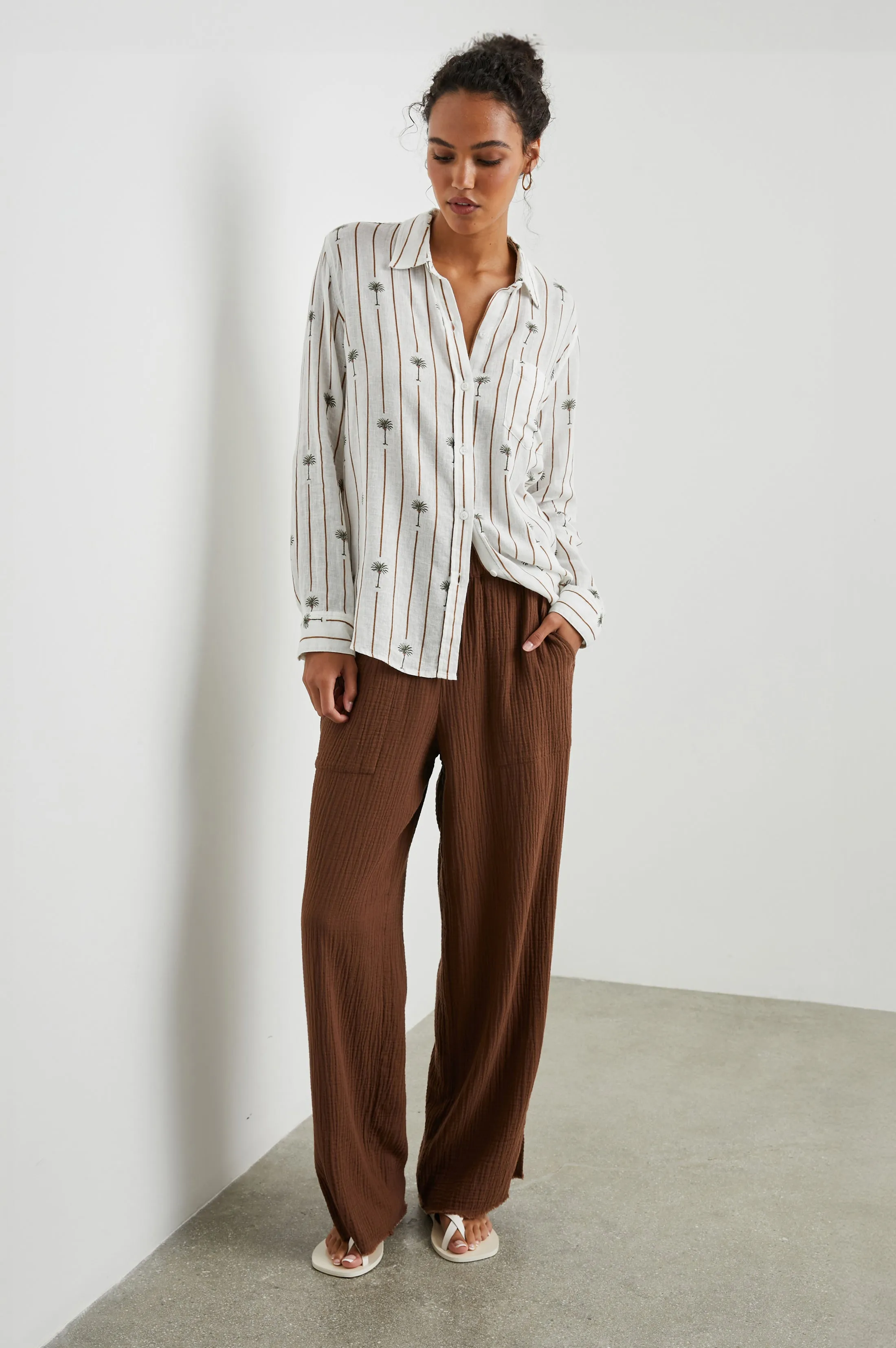 CHARLI SHIRT - STRIPE PALMS sold by Rails product image thumbnail 3