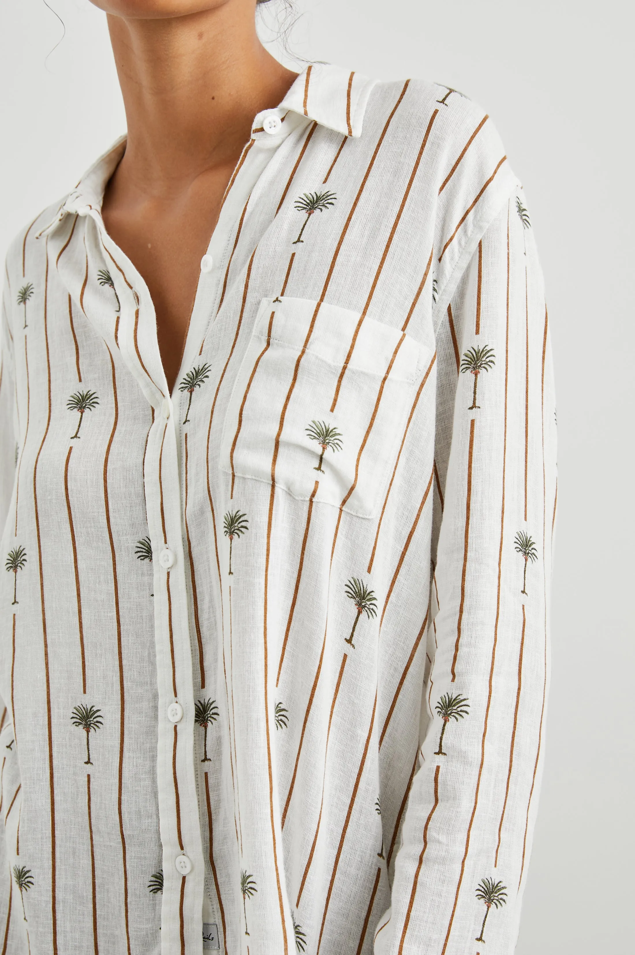 CHARLI SHIRT - STRIPE PALMS sold by Rails product image thumbnail 2