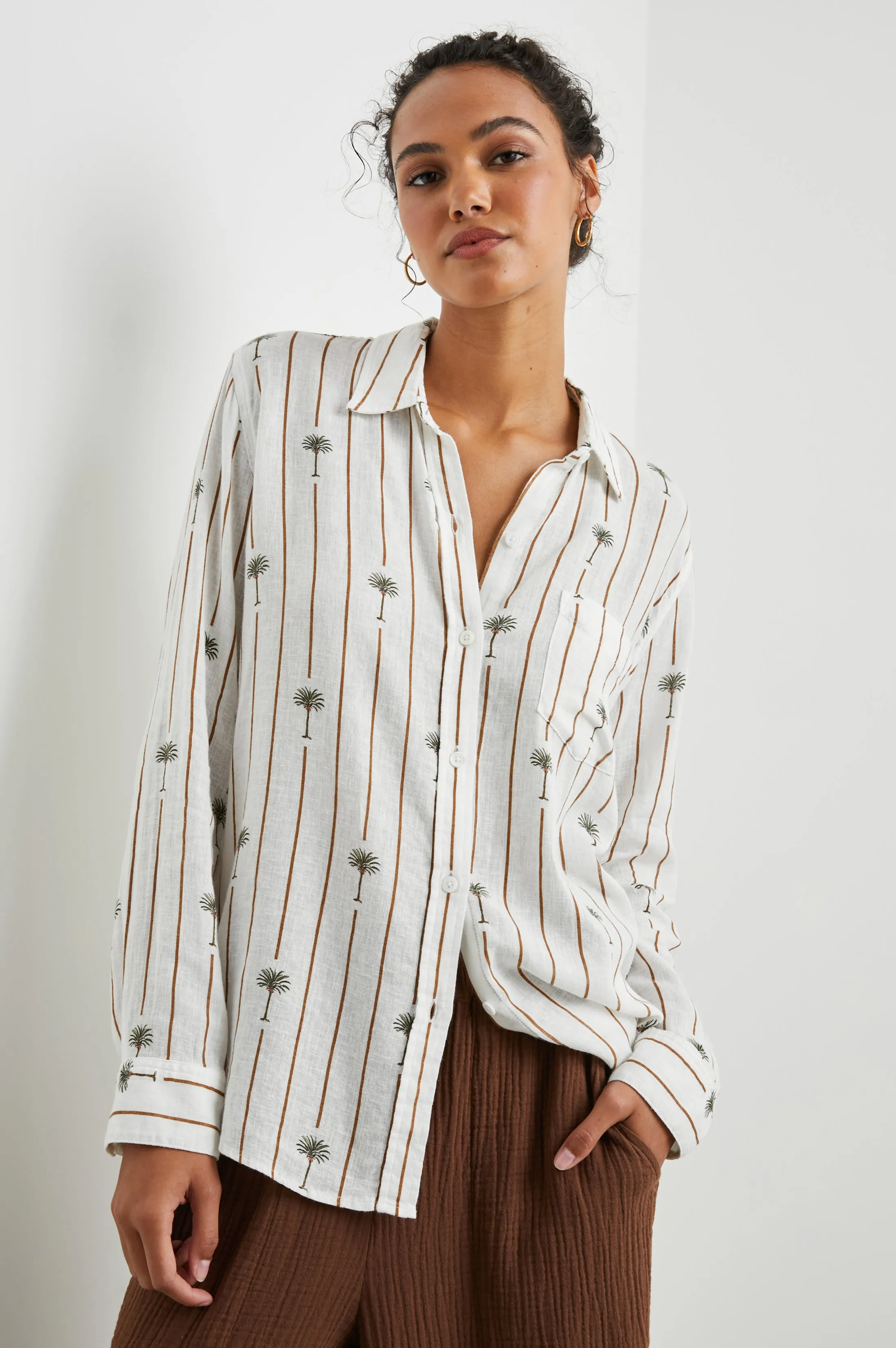 CHARLI SHIRT - STRIPE PALMS sold by Rails product image thumbnail 4
