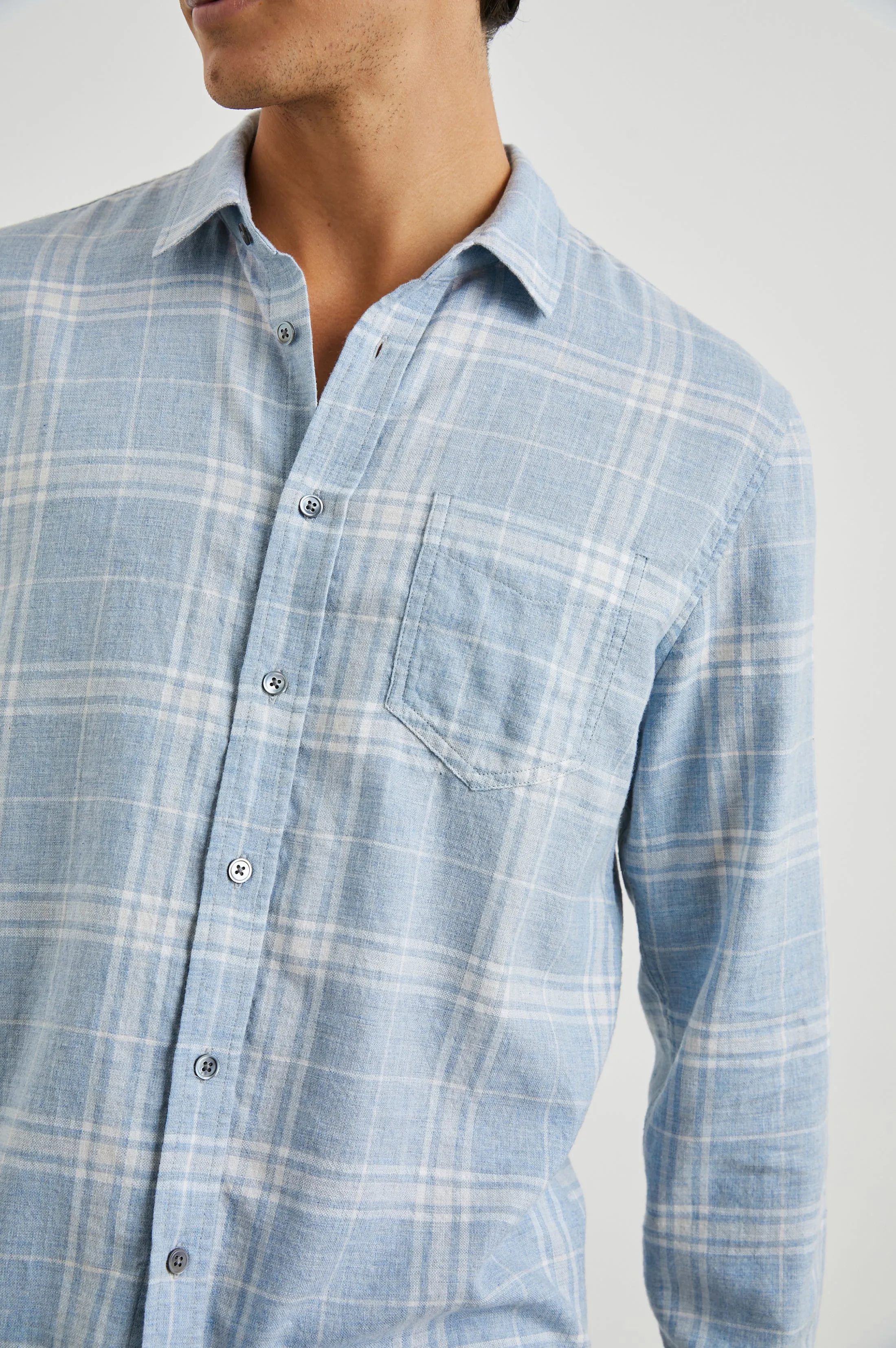 WYATT SHIRT - COBALT ALUMINUM MELANGE sold by Rails product image thumbnail 3