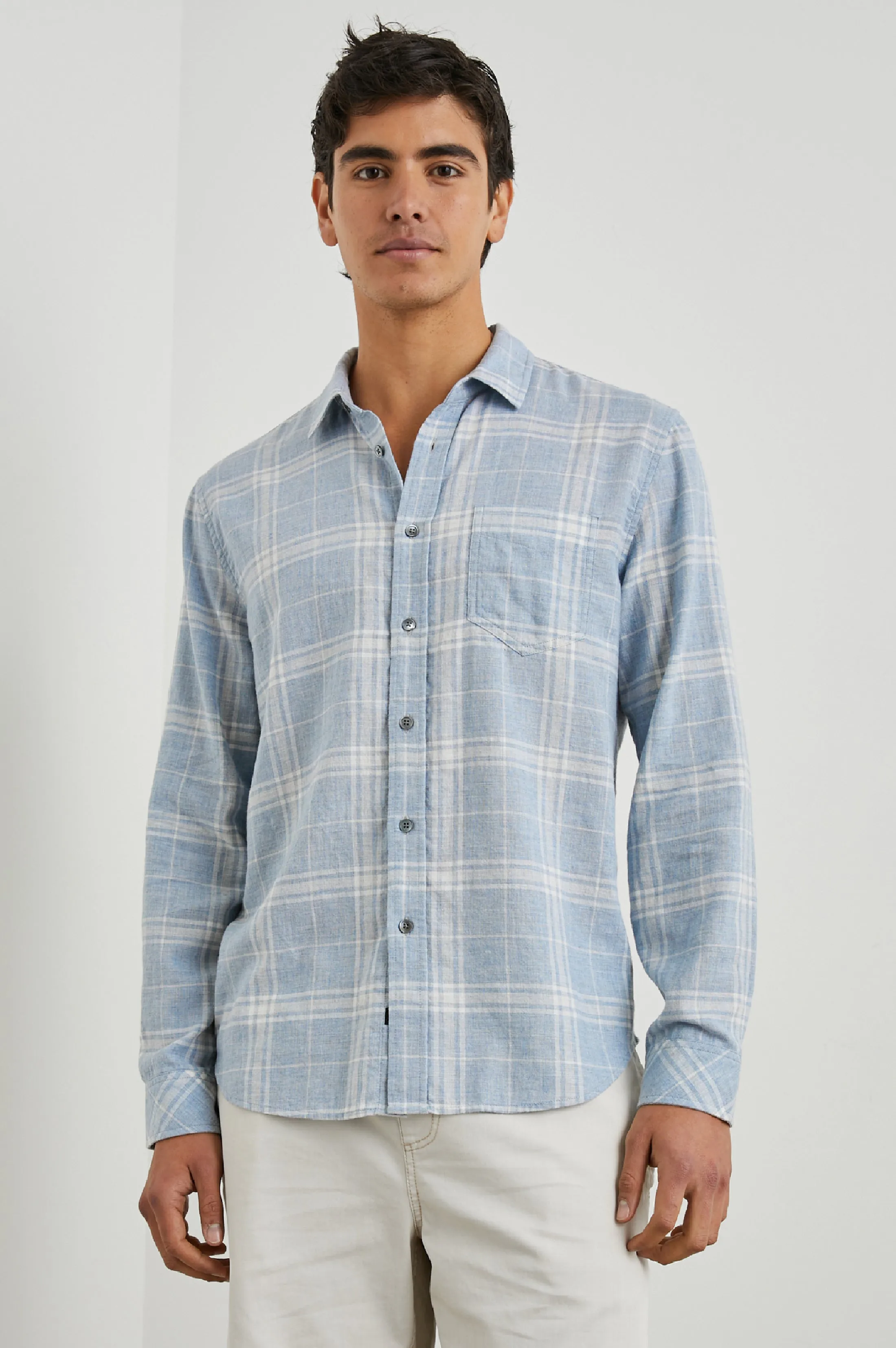 WYATT SHIRT - COBALT ALUMINUM MELANGE sold by Rails