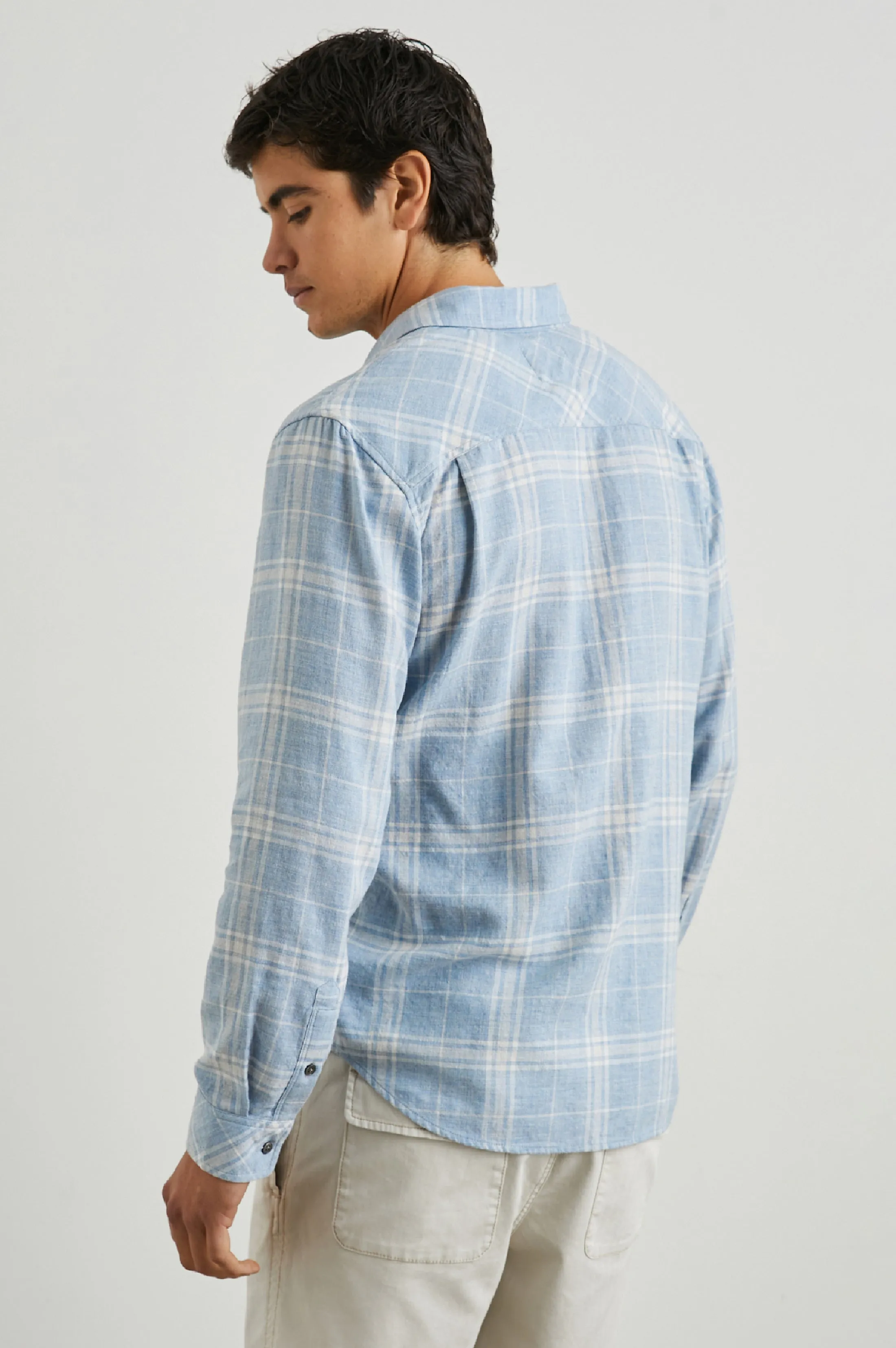 WYATT SHIRT - COBALT ALUMINUM MELANGE sold by Rails product image thumbnail 5