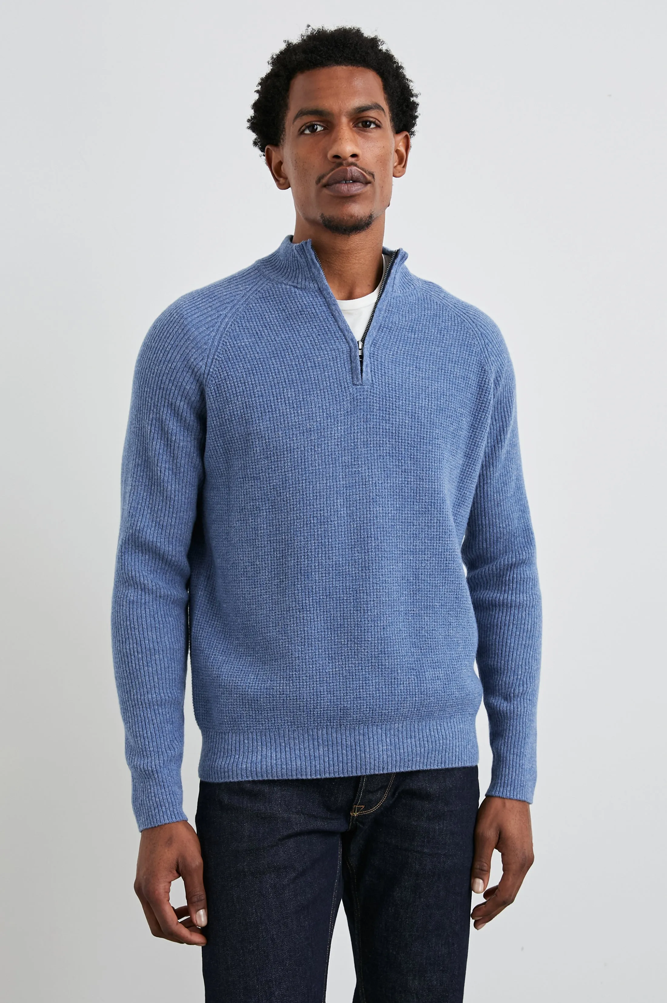 STARK QUARTER ZIP - CERULEAN MELANGE sold by Rails