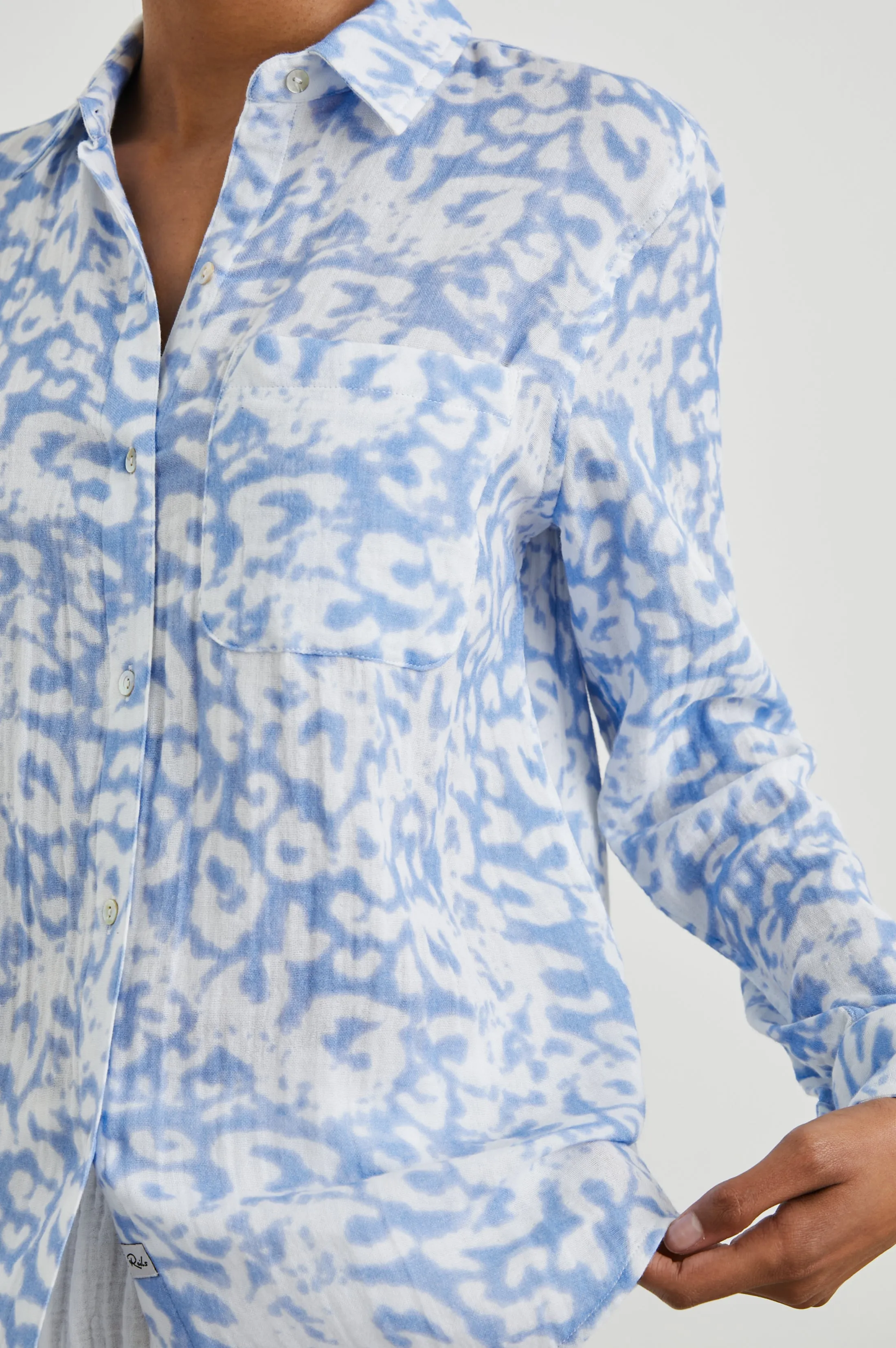 ELLIS SHIRT - BLUE DIFFUSED CHEETAH sold by Rails product image thumbnail 2