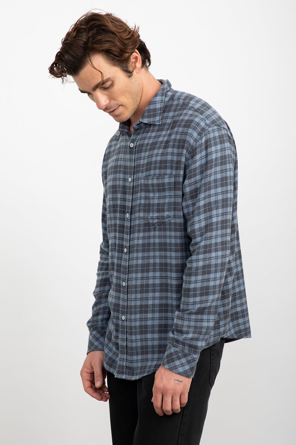 LENNOX SHIRT - OCEAN MELANGE sold by Rails product image thumbnail 3