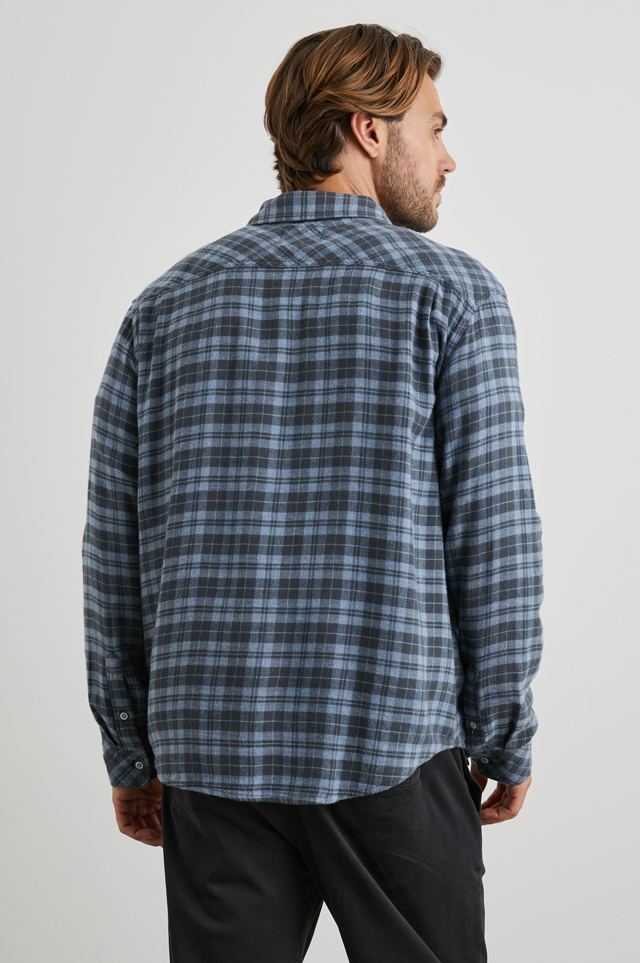 LENNOX SHIRT - OCEAN MELANGE sold by Rails product image thumbnail 4