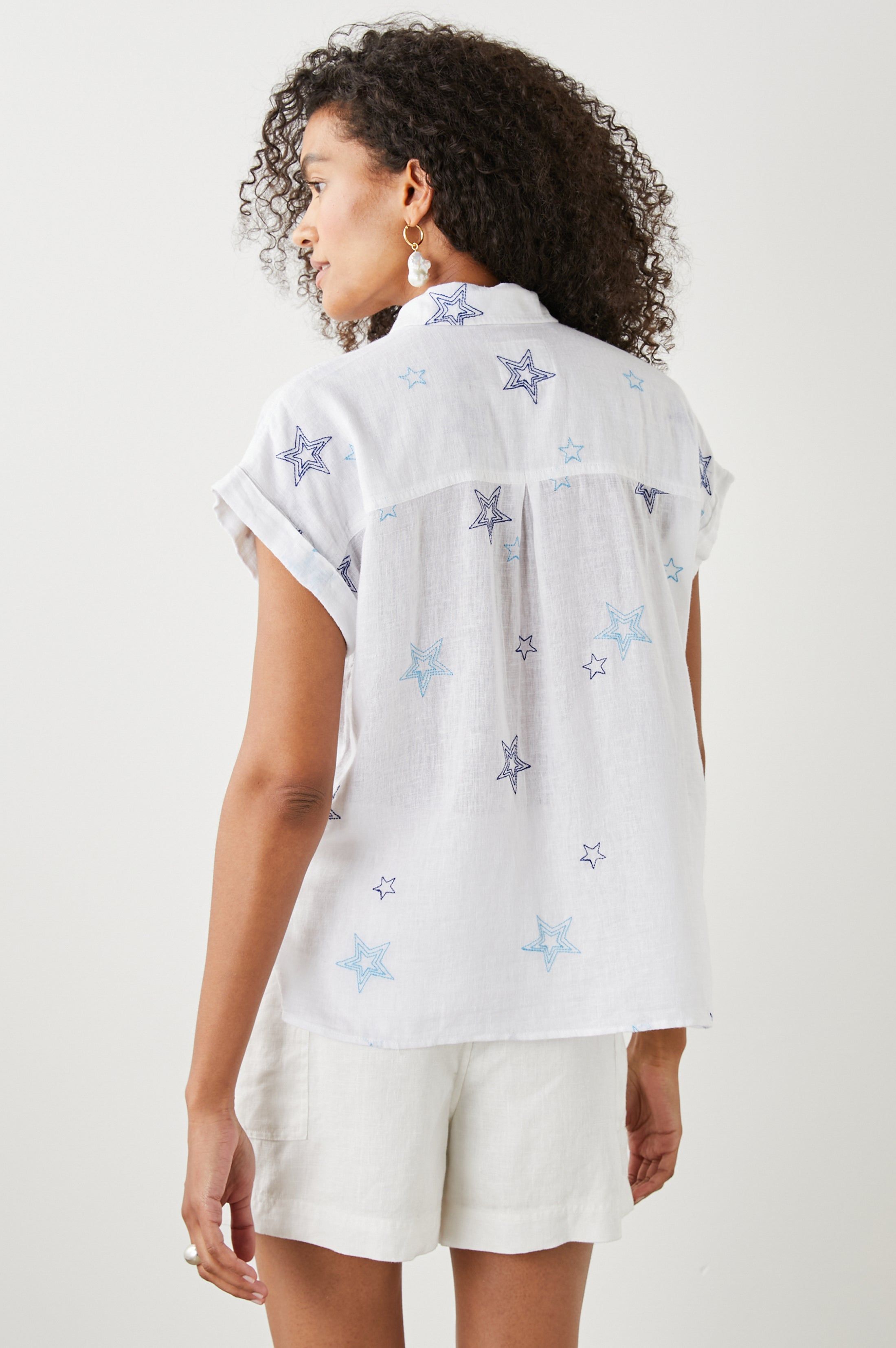 WHITNEY SHIRT - NAVY STITCHED STARS sold by Rails product image thumbnail 5