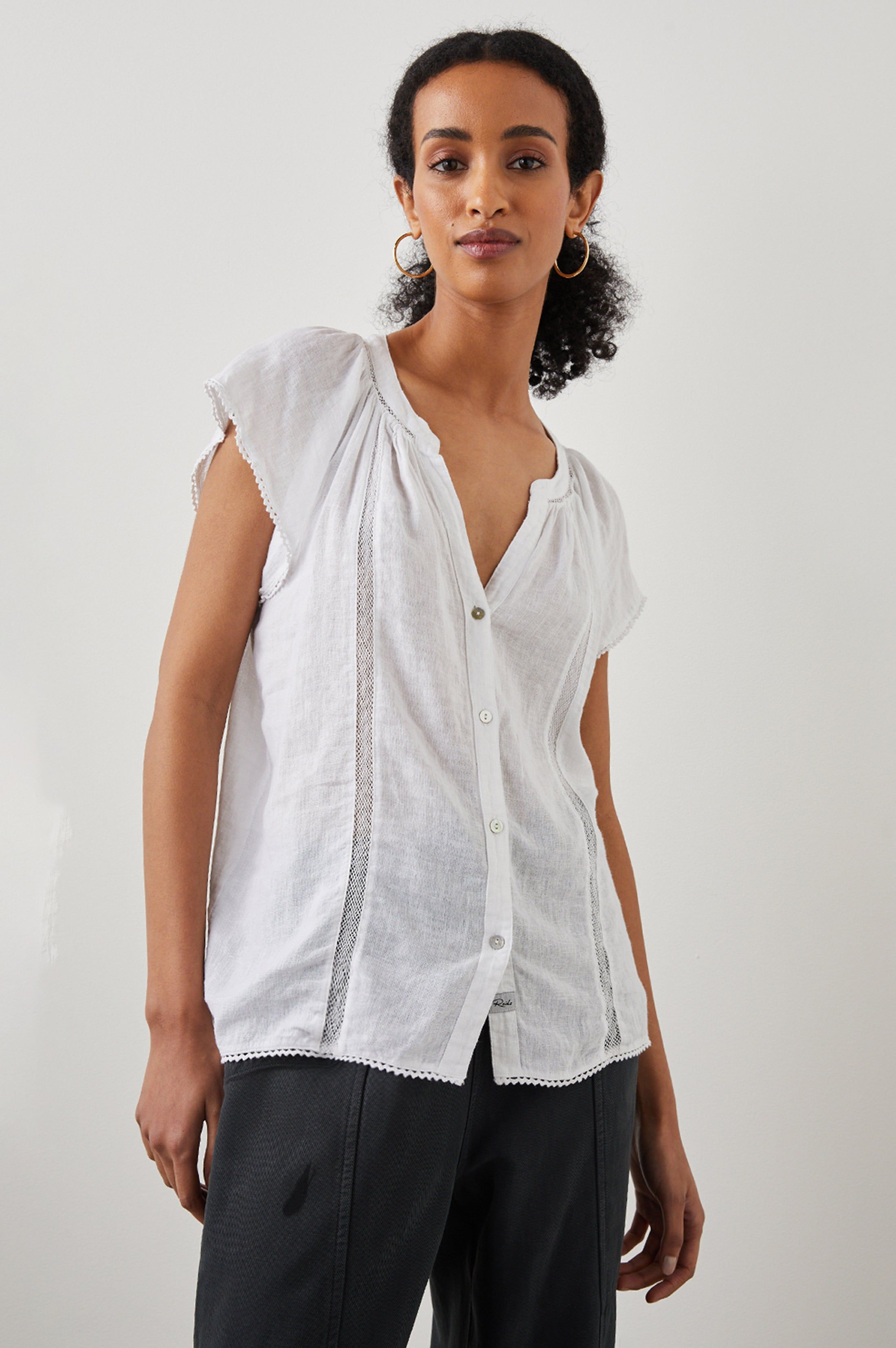 ALENA TOP - WHITE LACE DETAIL sold by Rails