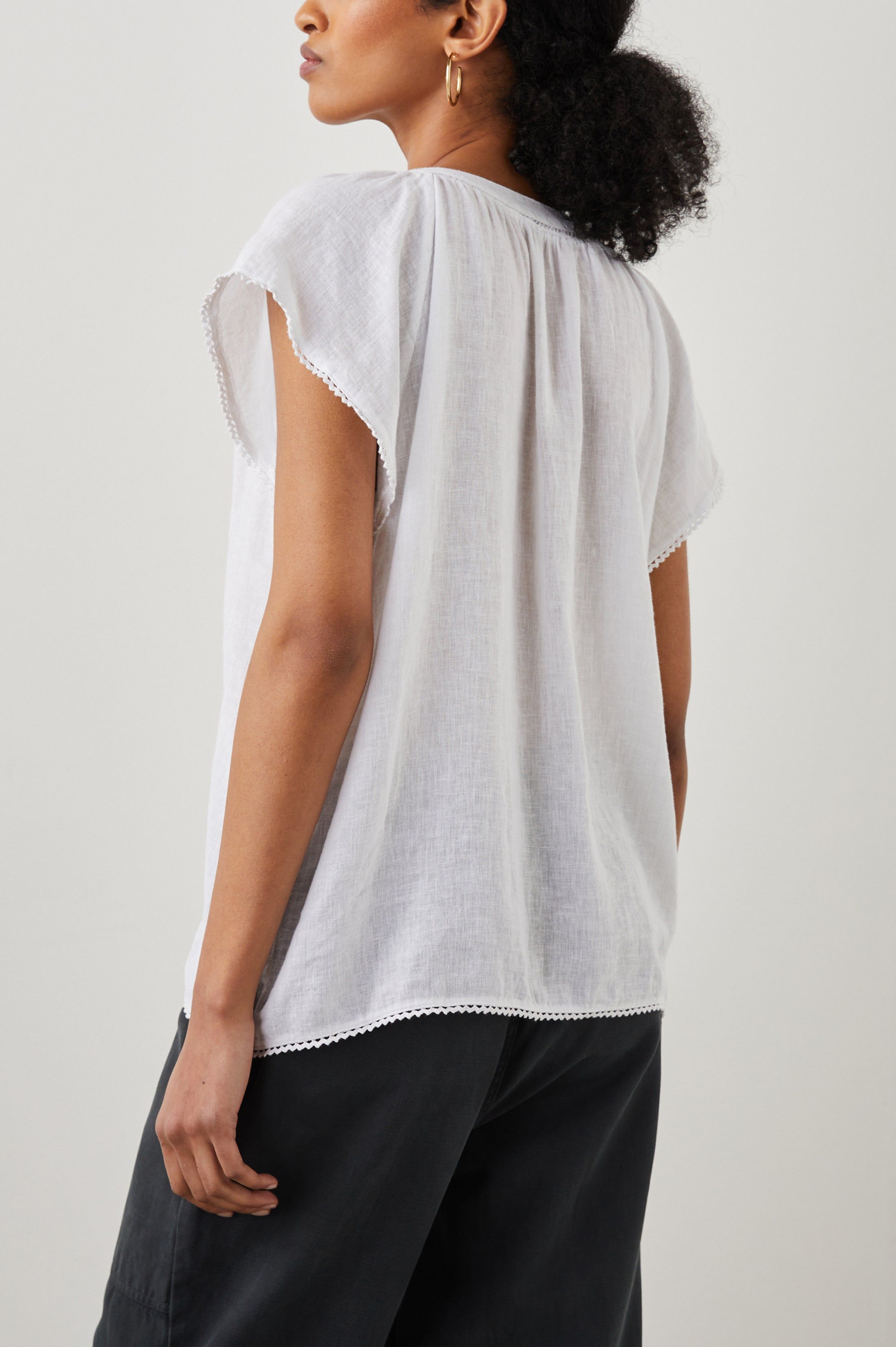 ALENA TOP - WHITE LACE DETAIL sold by Rails product image thumbnail 5