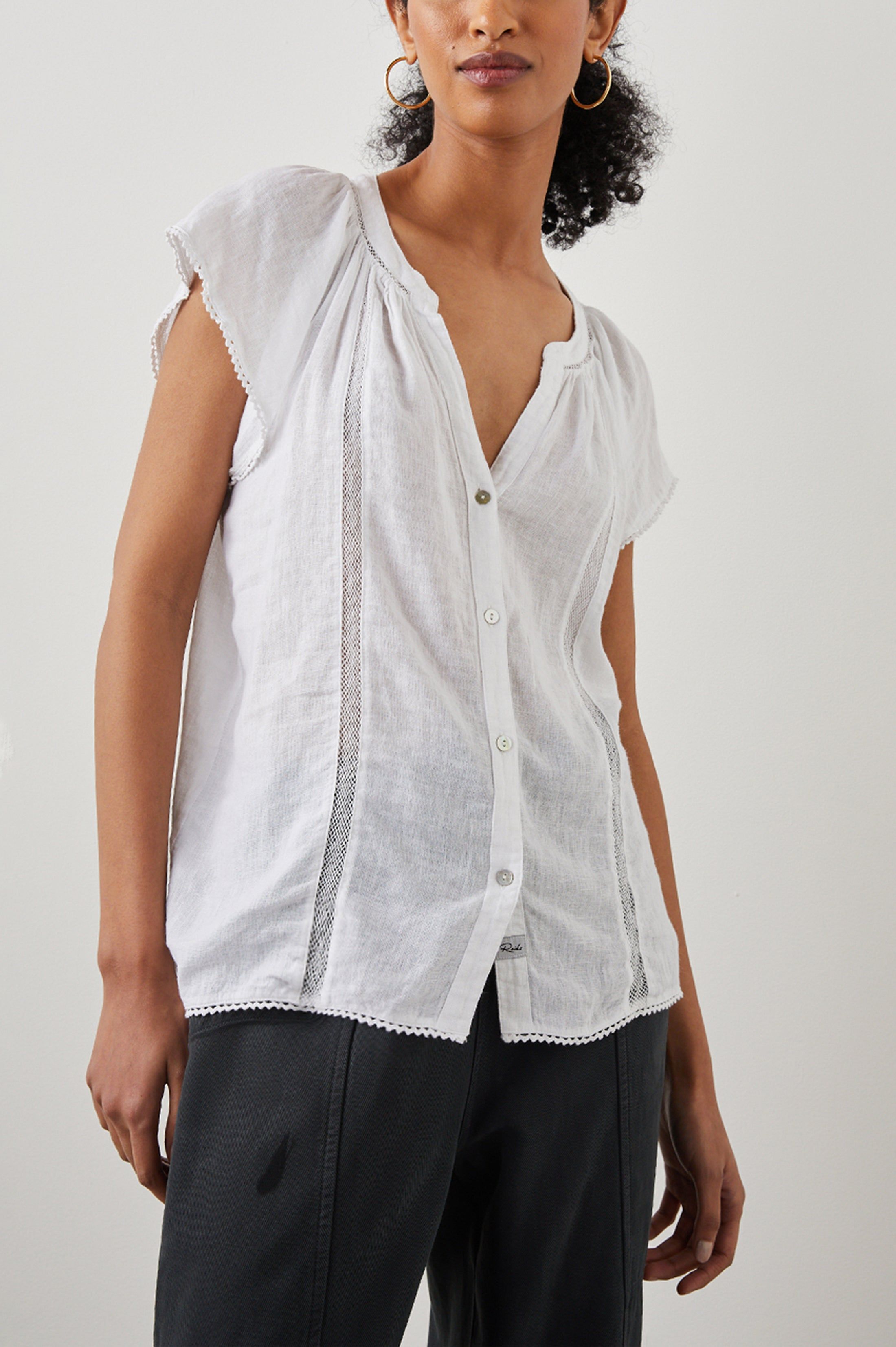 ALENA TOP - WHITE LACE DETAIL sold by Rails product image thumbnail 2