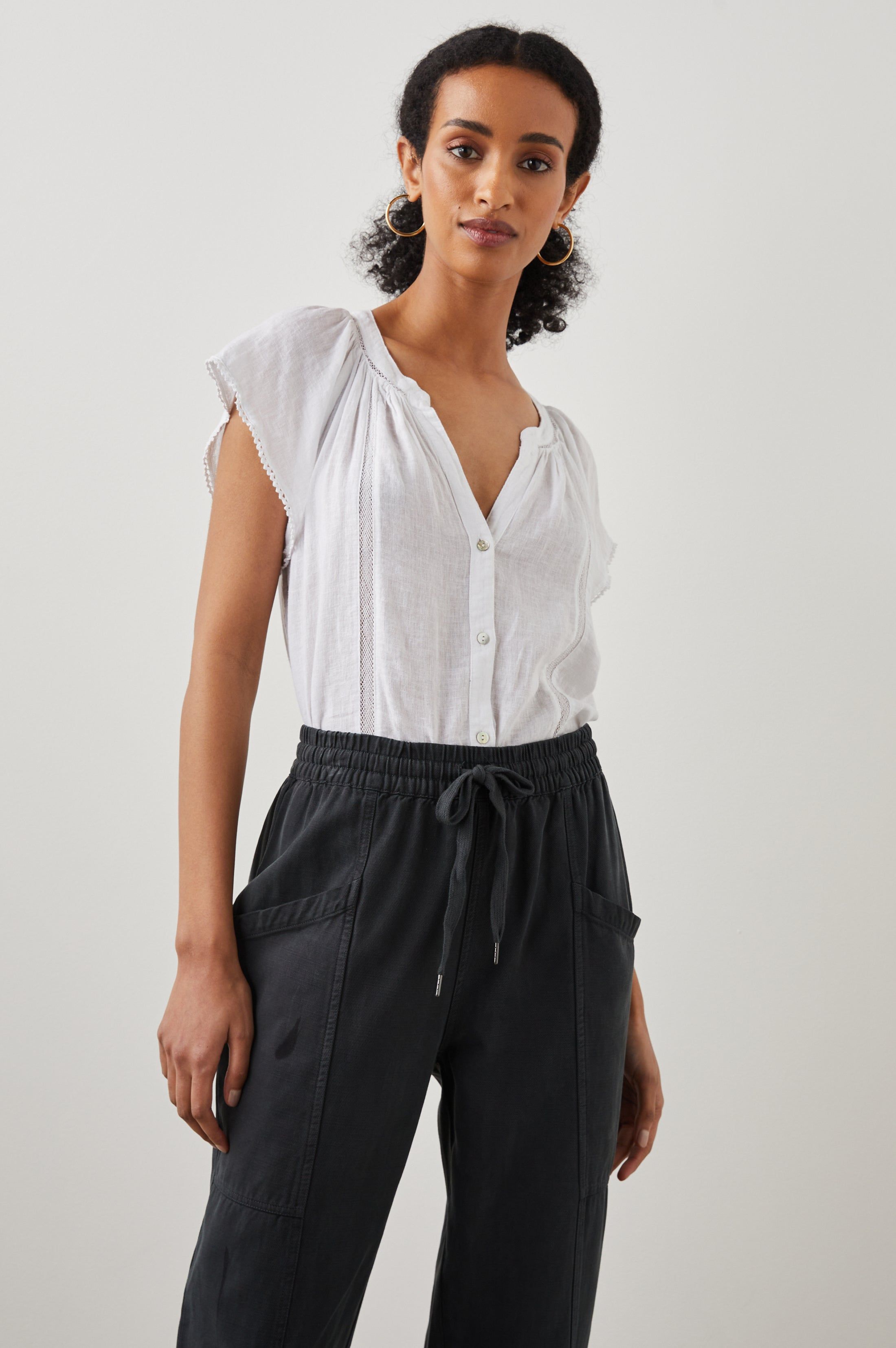 ALENA TOP - WHITE LACE DETAIL sold by Rails product image thumbnail 4