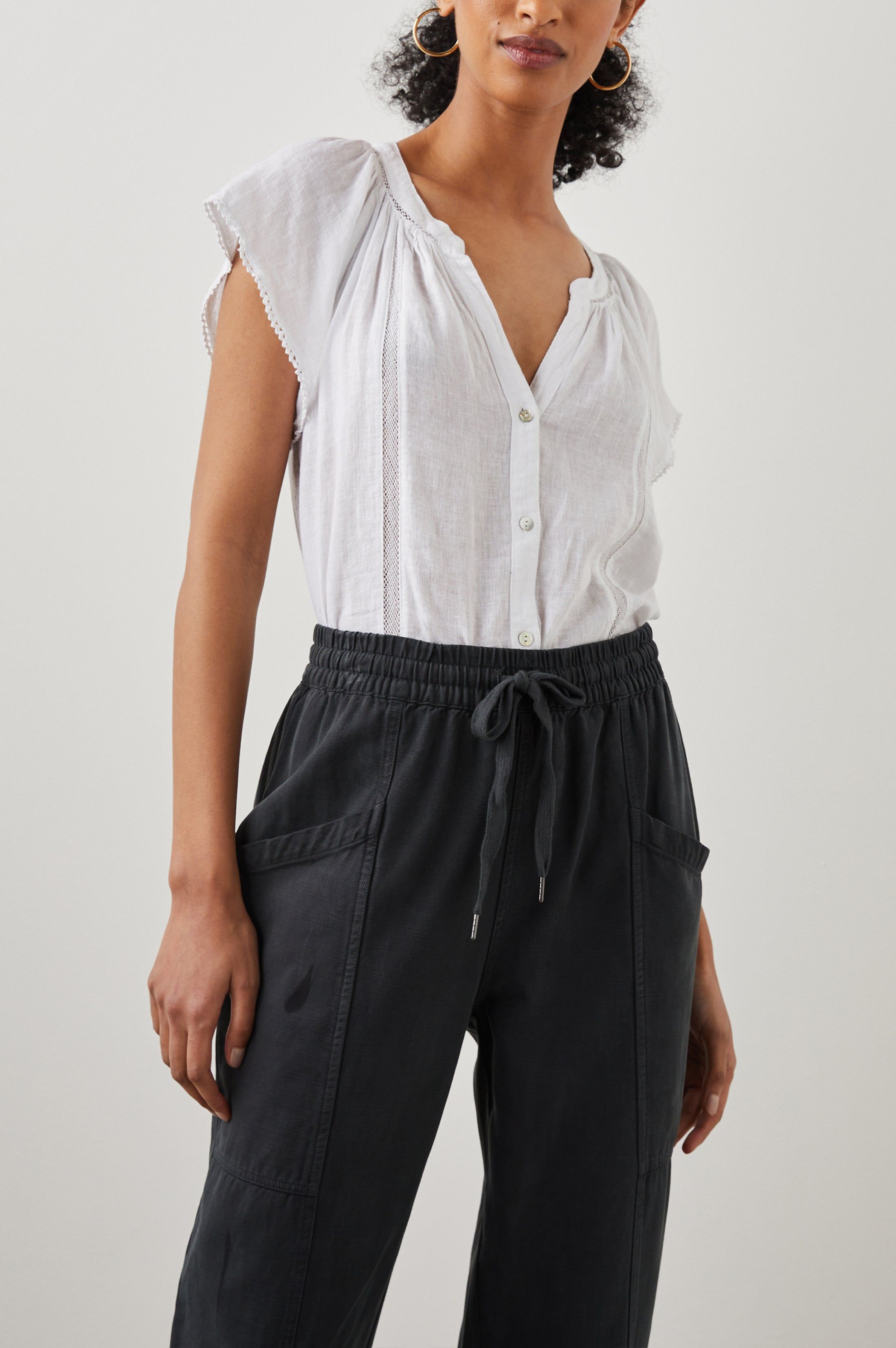ALENA TOP - WHITE LACE DETAIL sold by Rails product image thumbnail 3