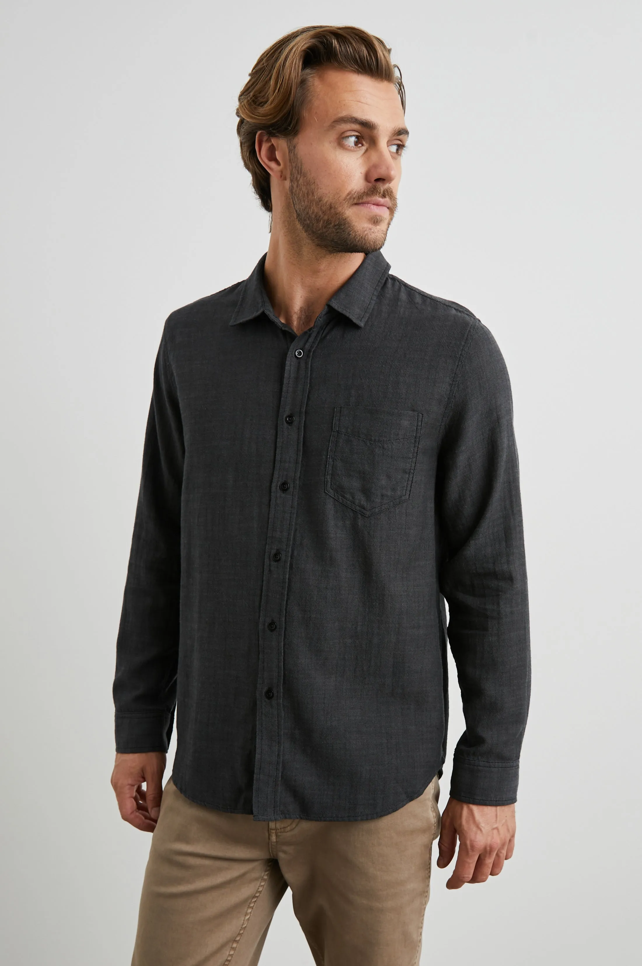 WYATT SHIRT - BLACK CHAMBRAY sold by Rails product image thumbnail 3