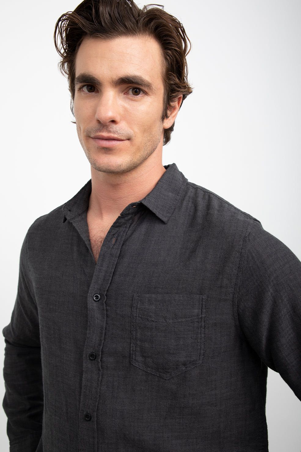 WYATT SHIRT - BLACK CHAMBRAY sold by Rails product image thumbnail 2