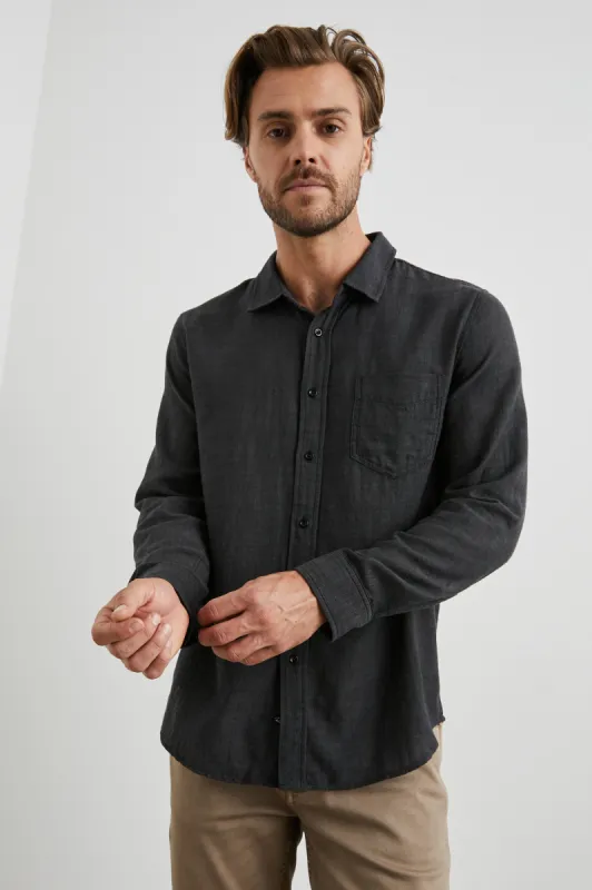 WYATT SHIRT - BLACK CHAMBRAY sold by Rails