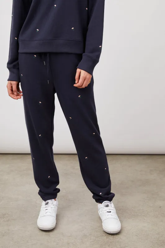 KINGSTON SWEATPANT - NAVY BUDS sold by Rails