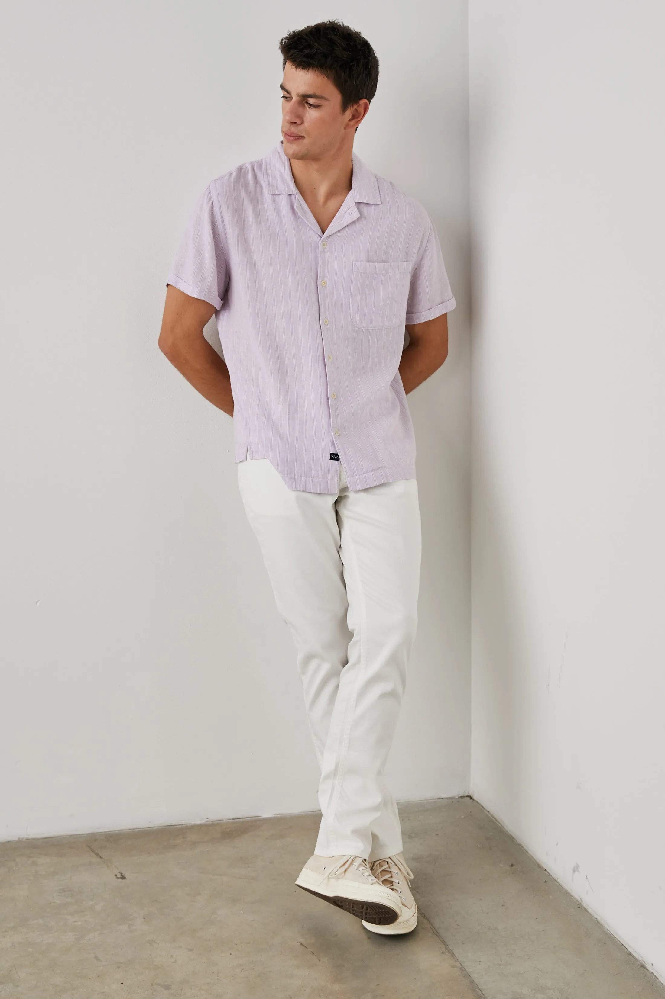 WAIMEA SHIRT - LAVENDER WHITE STRIPE sold by Rails product image thumbnail 3