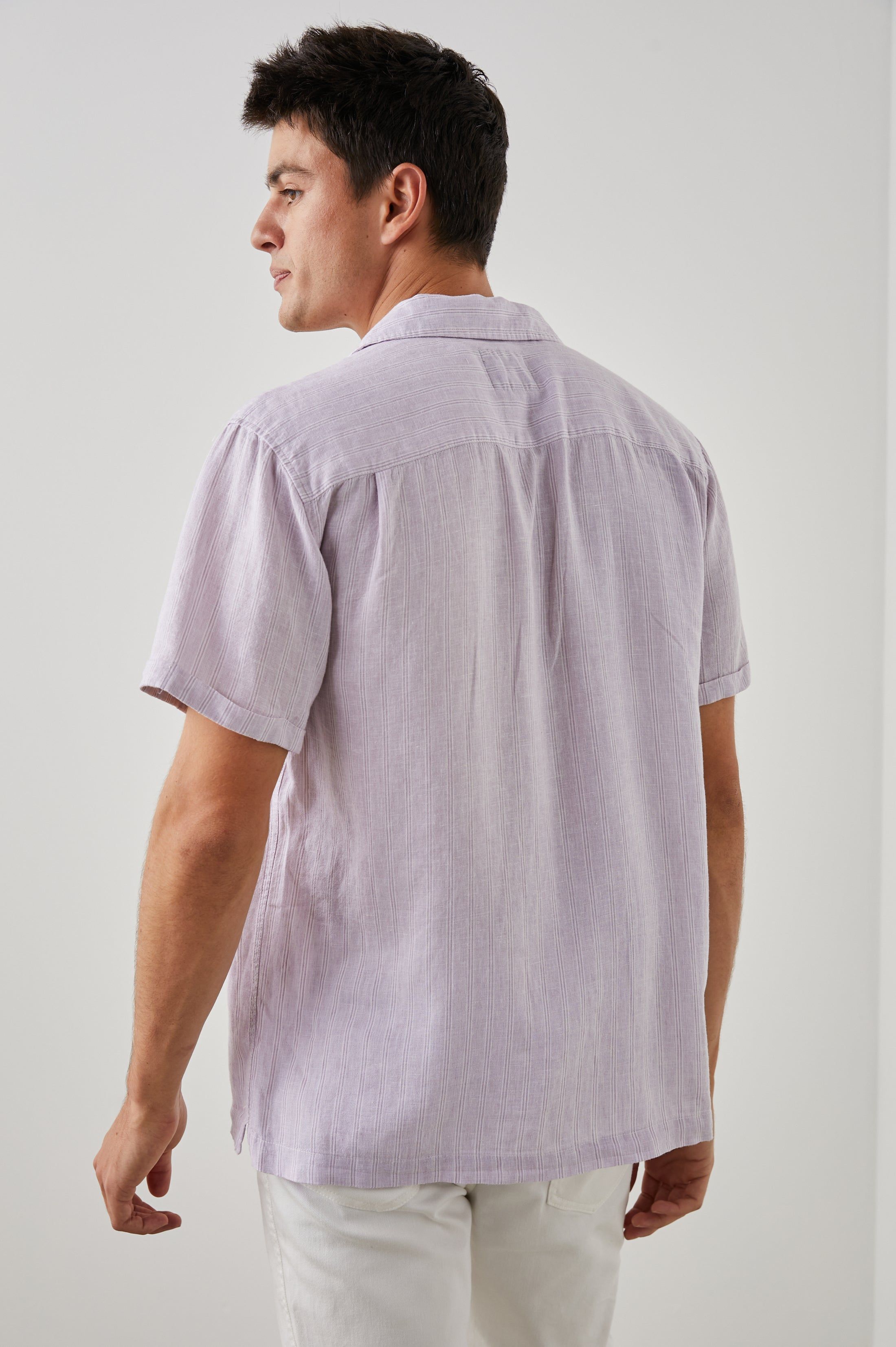 WAIMEA SHIRT - LAVENDER WHITE STRIPE sold by Rails product image thumbnail 6