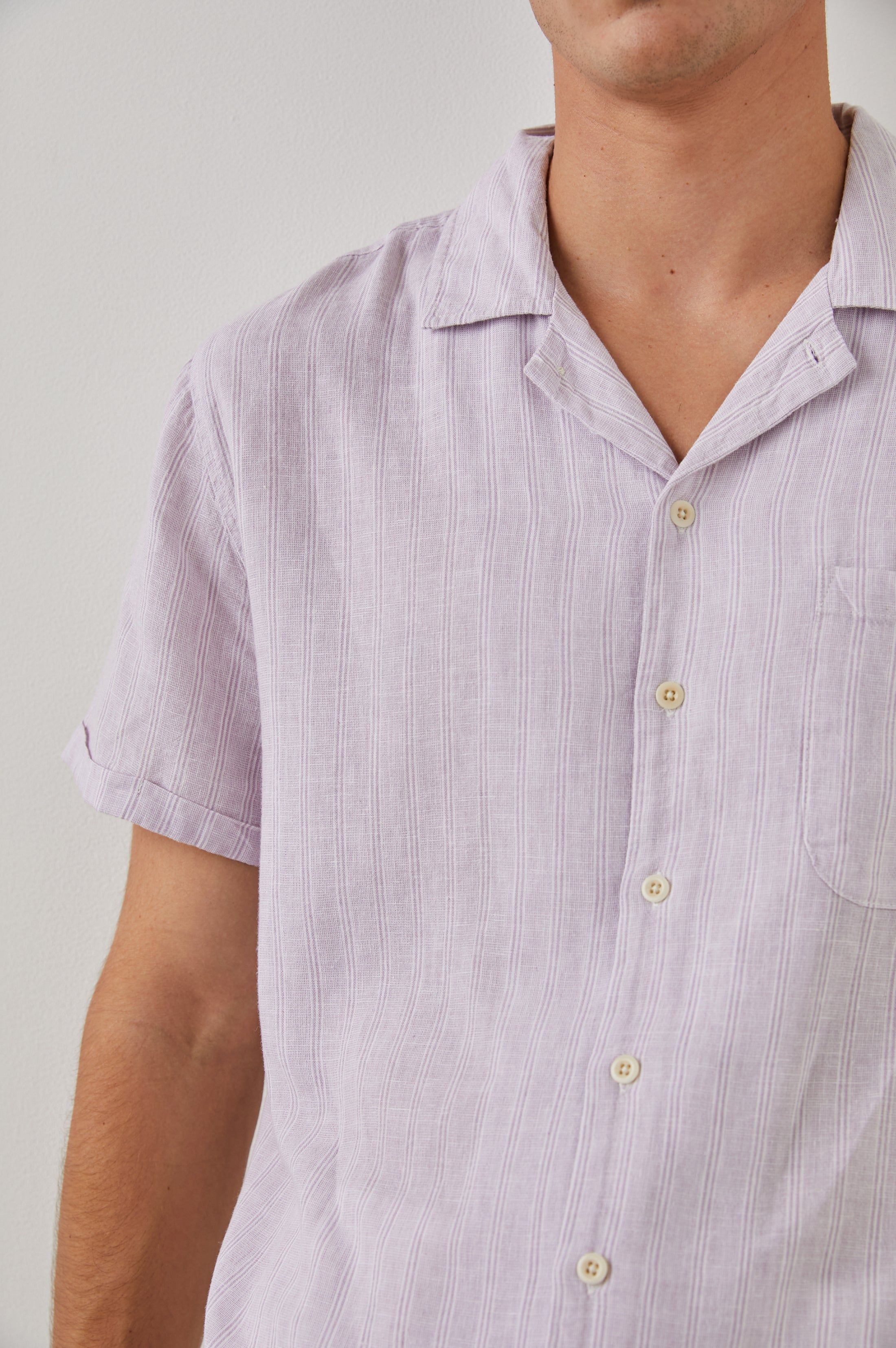 WAIMEA SHIRT - LAVENDER WHITE STRIPE sold by Rails product image thumbnail 2