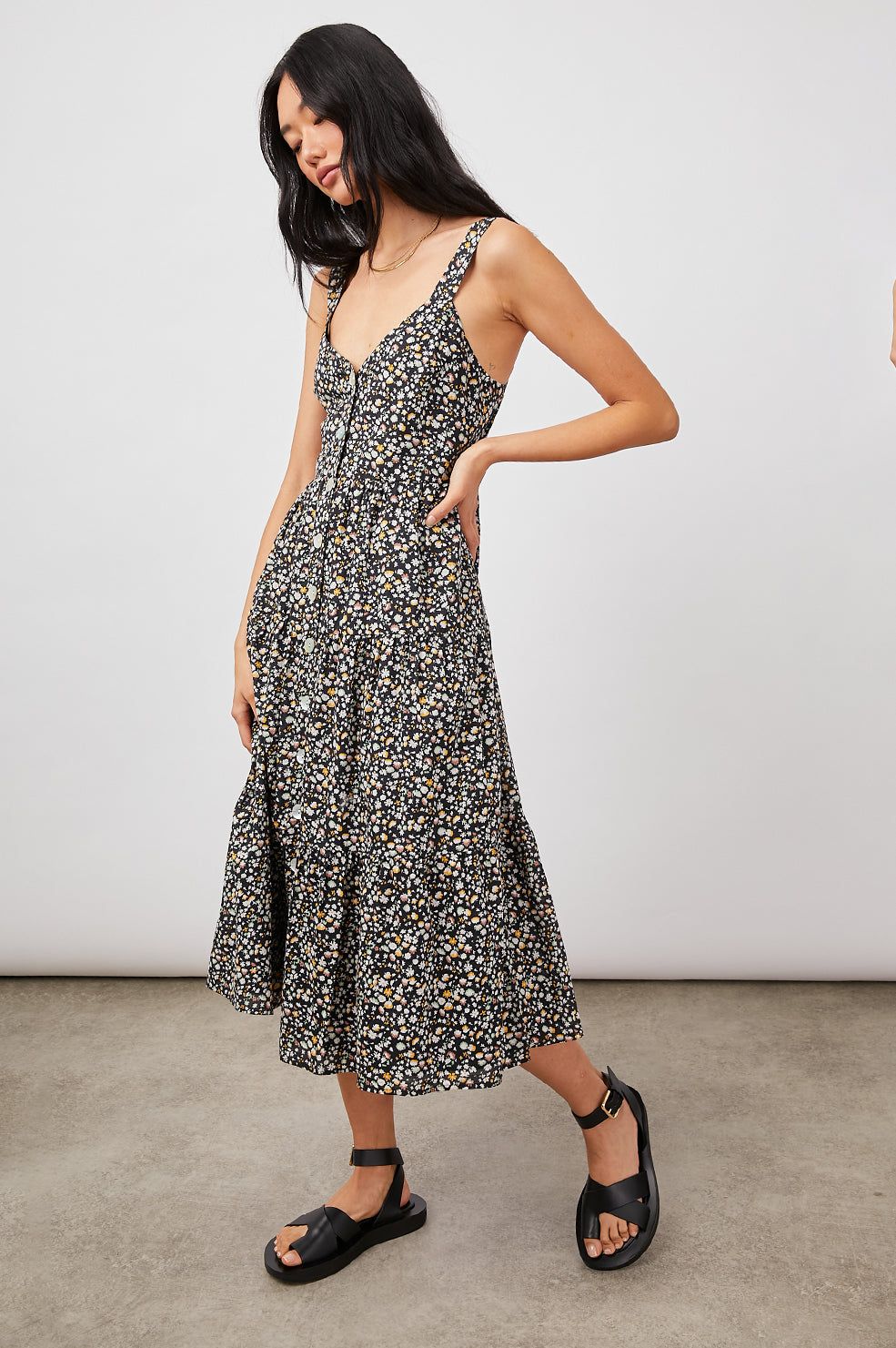 VIOLET DRESS - BLACK MINI FLORAL sold by Rails product image thumbnail 3