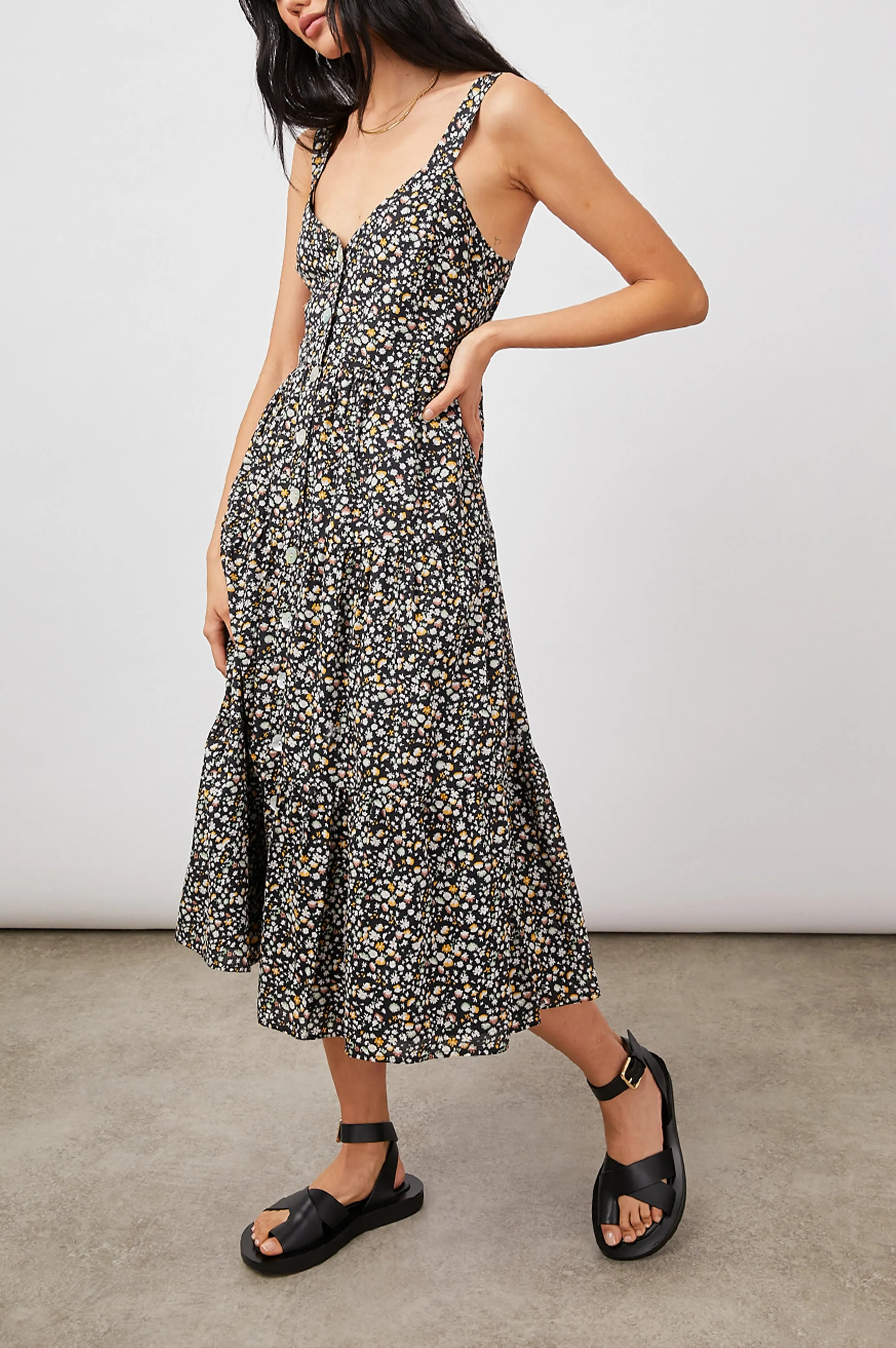 VIOLET DRESS - BLACK MINI FLORAL sold by Rails product image thumbnail 3