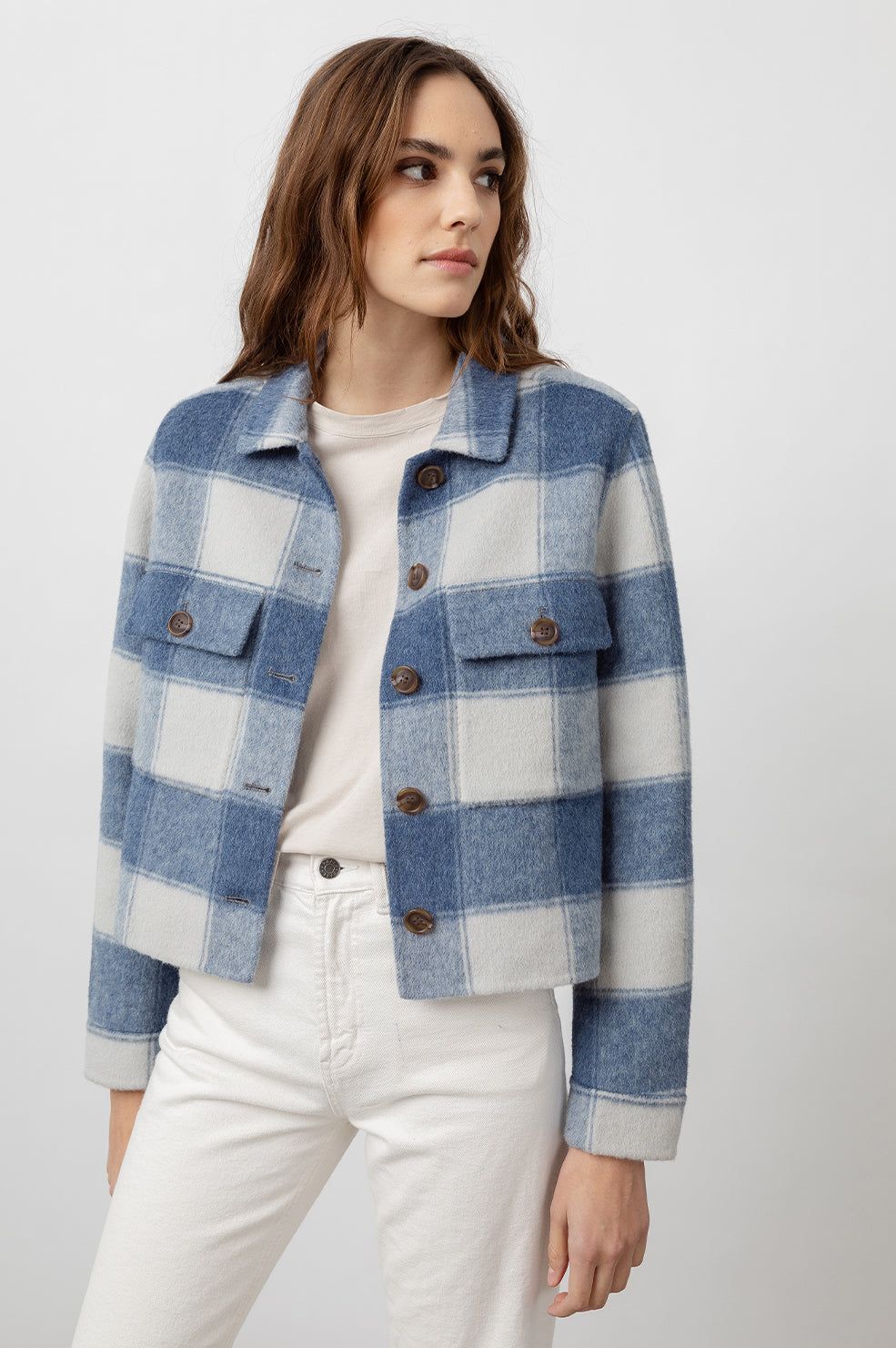 STEFFI JACKET - BLUE BUFFALO CHECK sold by Rails product image thumbnail 3