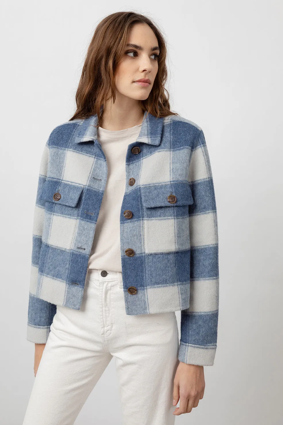 STEFFI JACKET - BLUE BUFFALO CHECK sold by Rails product image thumbnail 3