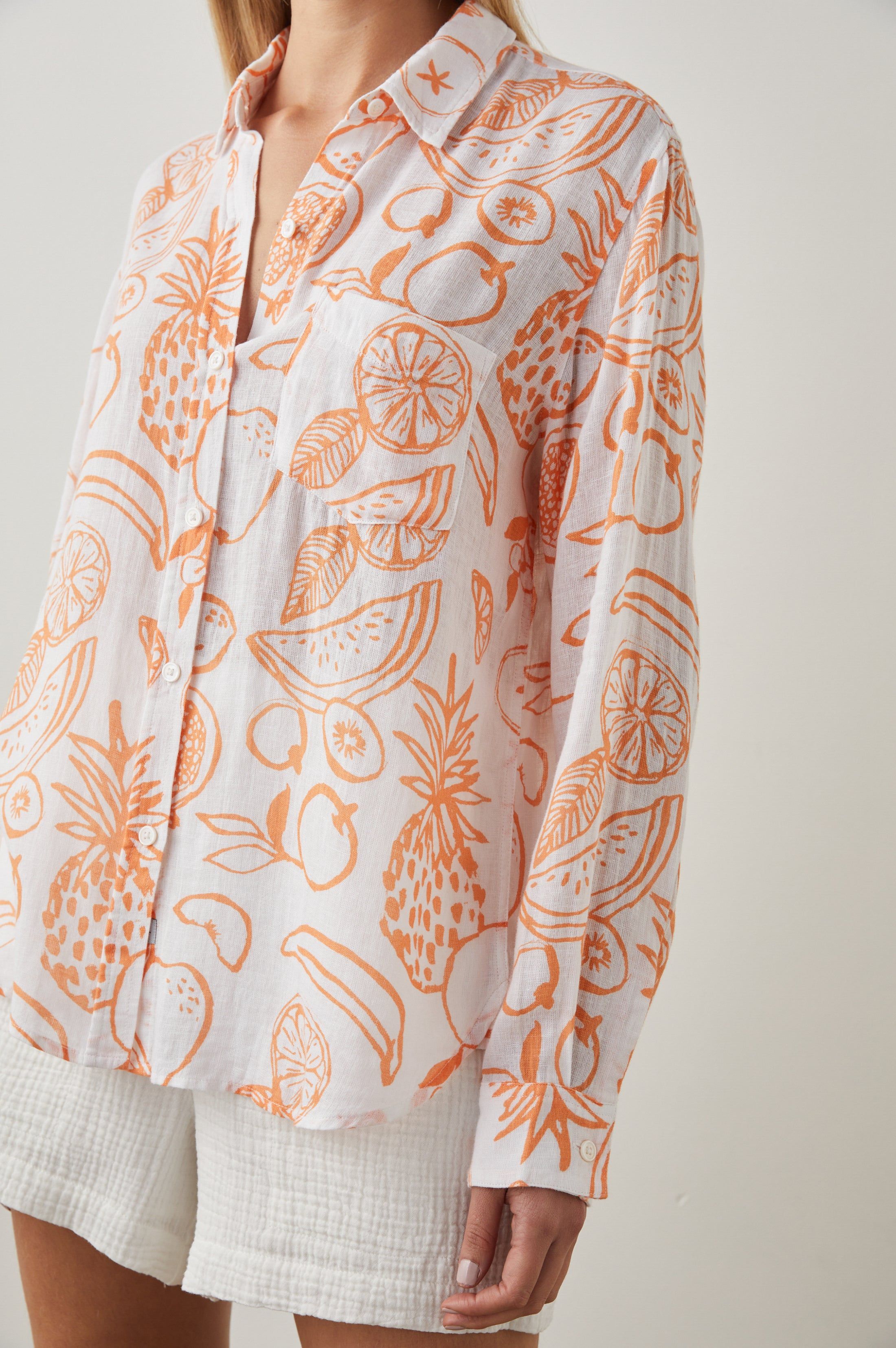 CHARLI SHIRT - ORANGE PAINTED FRUITS sold by Rails product image thumbnail 2