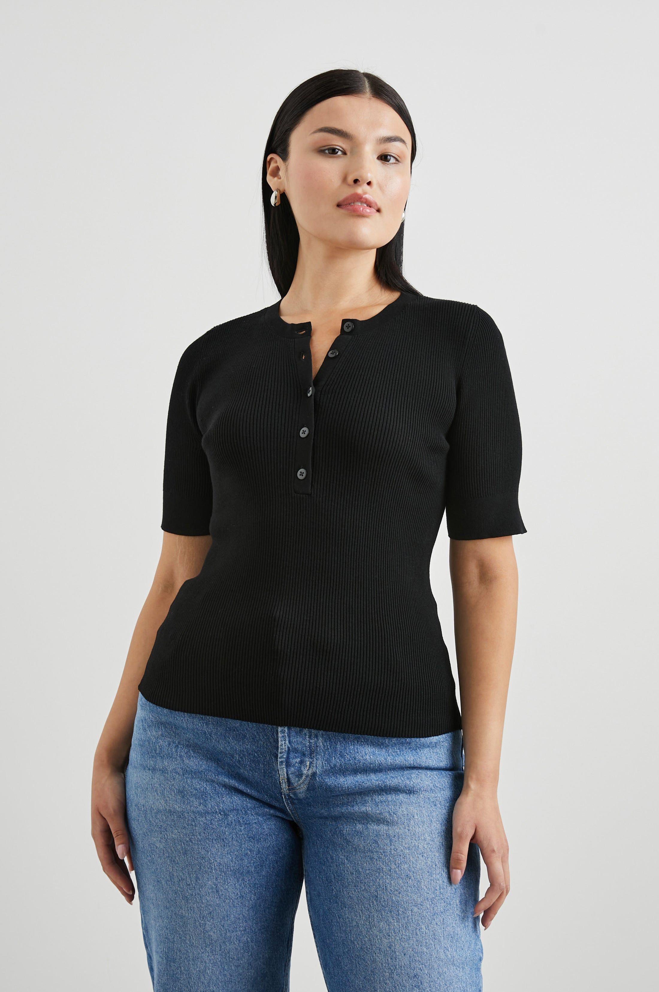 TONI TOP - BLACK sold by Rails