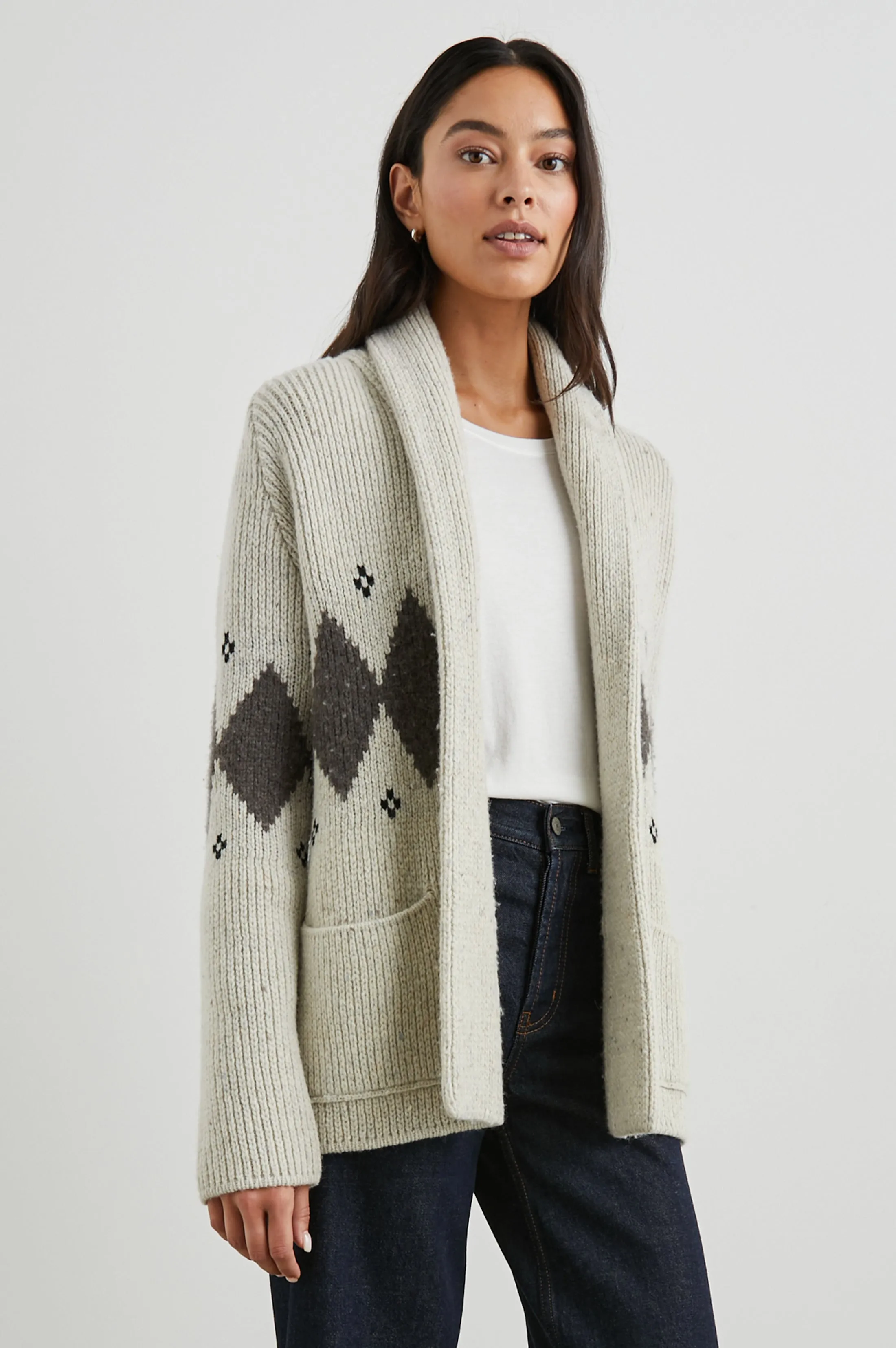 SILAS SWEATER - OATMEAL ARGYLE sold by Rails product image thumbnail 5