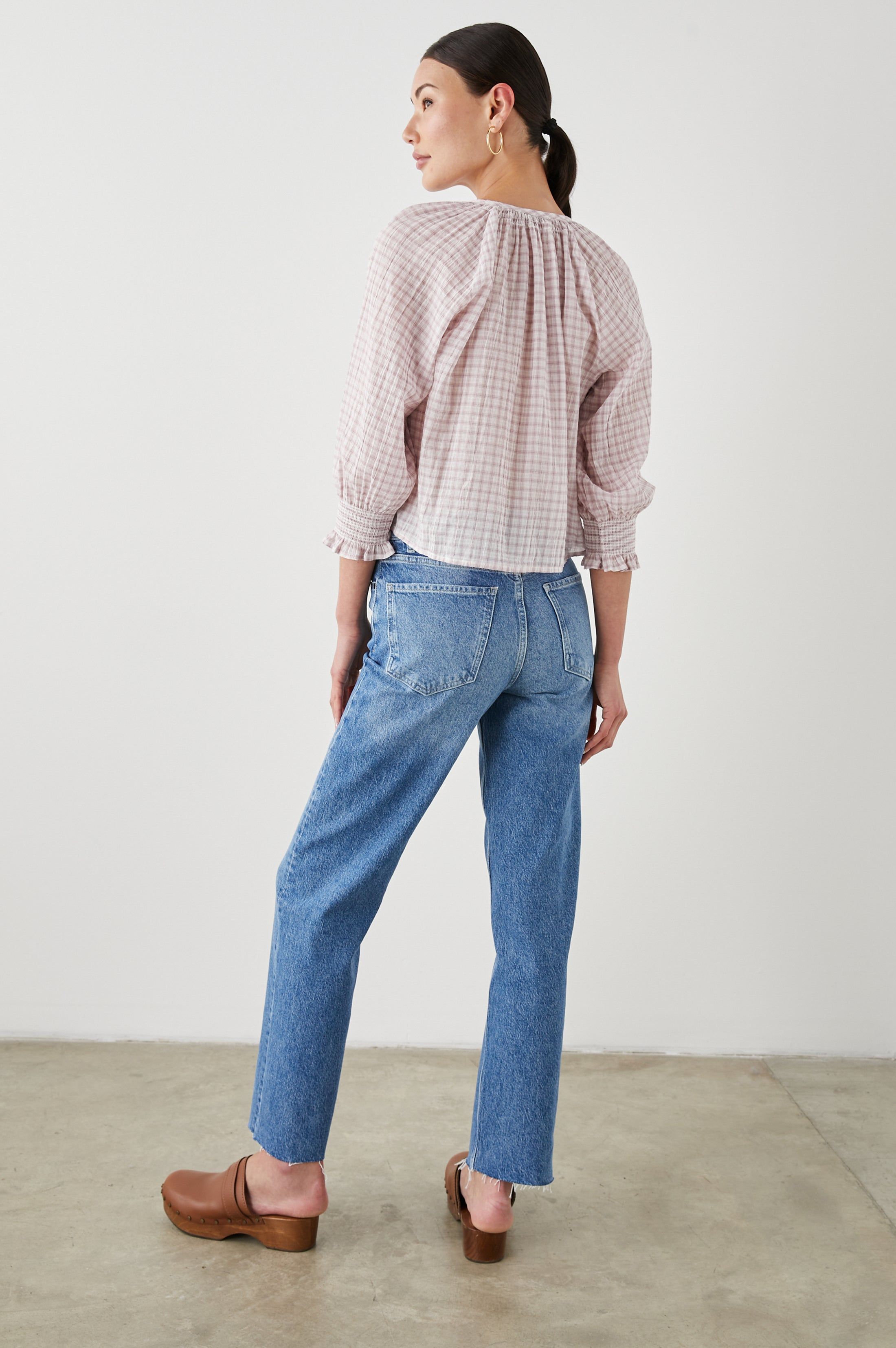 MARIAH TOP - SOFT ROSE CHECK sold by Rails product image thumbnail 5