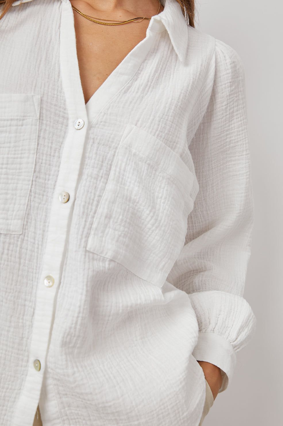 LAUREN SHIRT - WHITE sold by Rails product image thumbnail 2