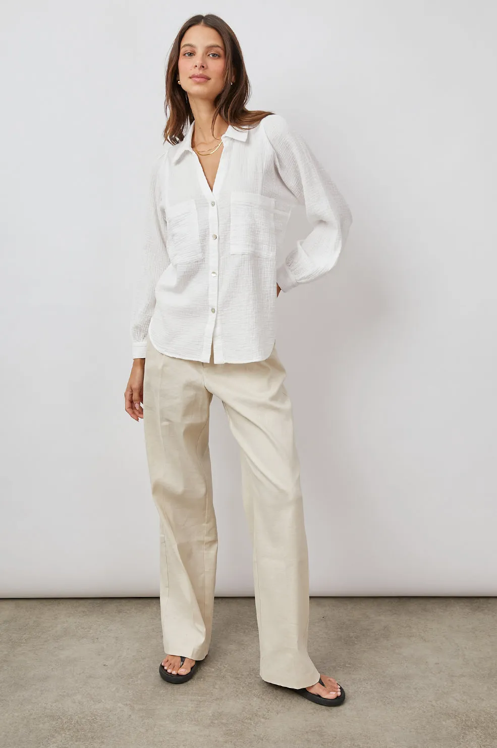 LAUREN SHIRT - WHITE sold by Rails product image thumbnail 3