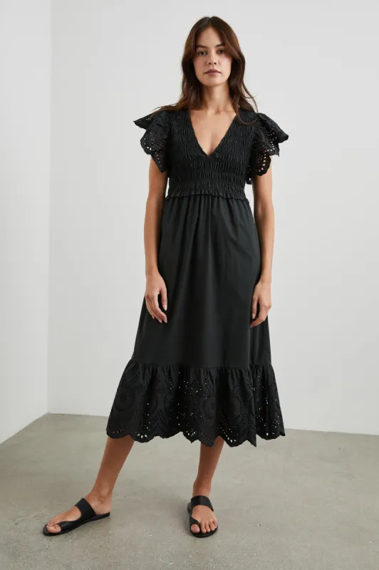 CLEMENTINE DRESS - BLACK EYELET sold by Rails