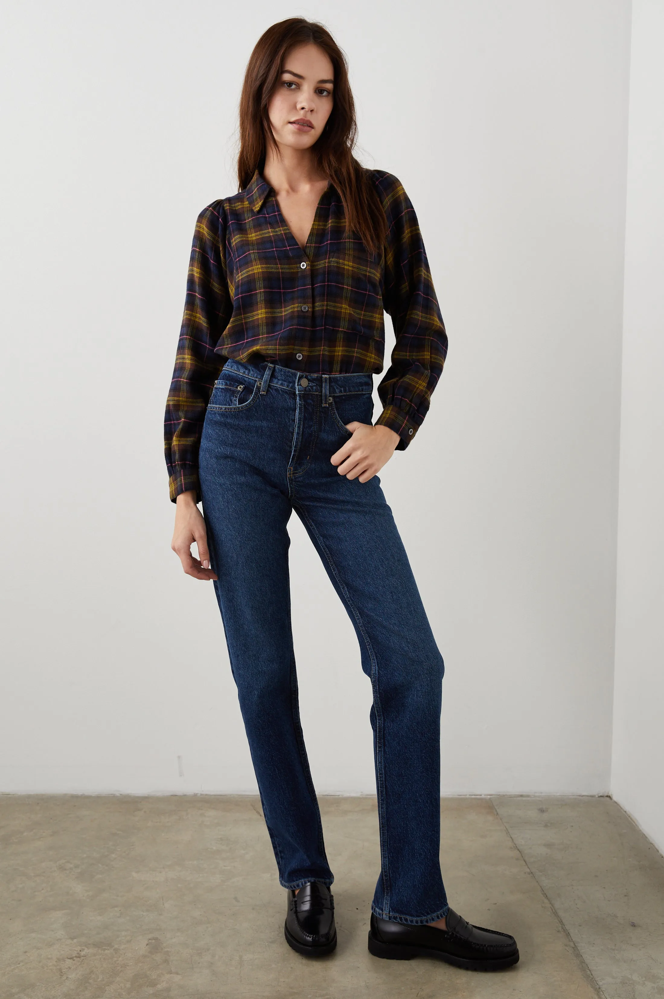 LAUREN SHIRT - NAVY HAZELNUT PINK sold by Rails product image thumbnail 3