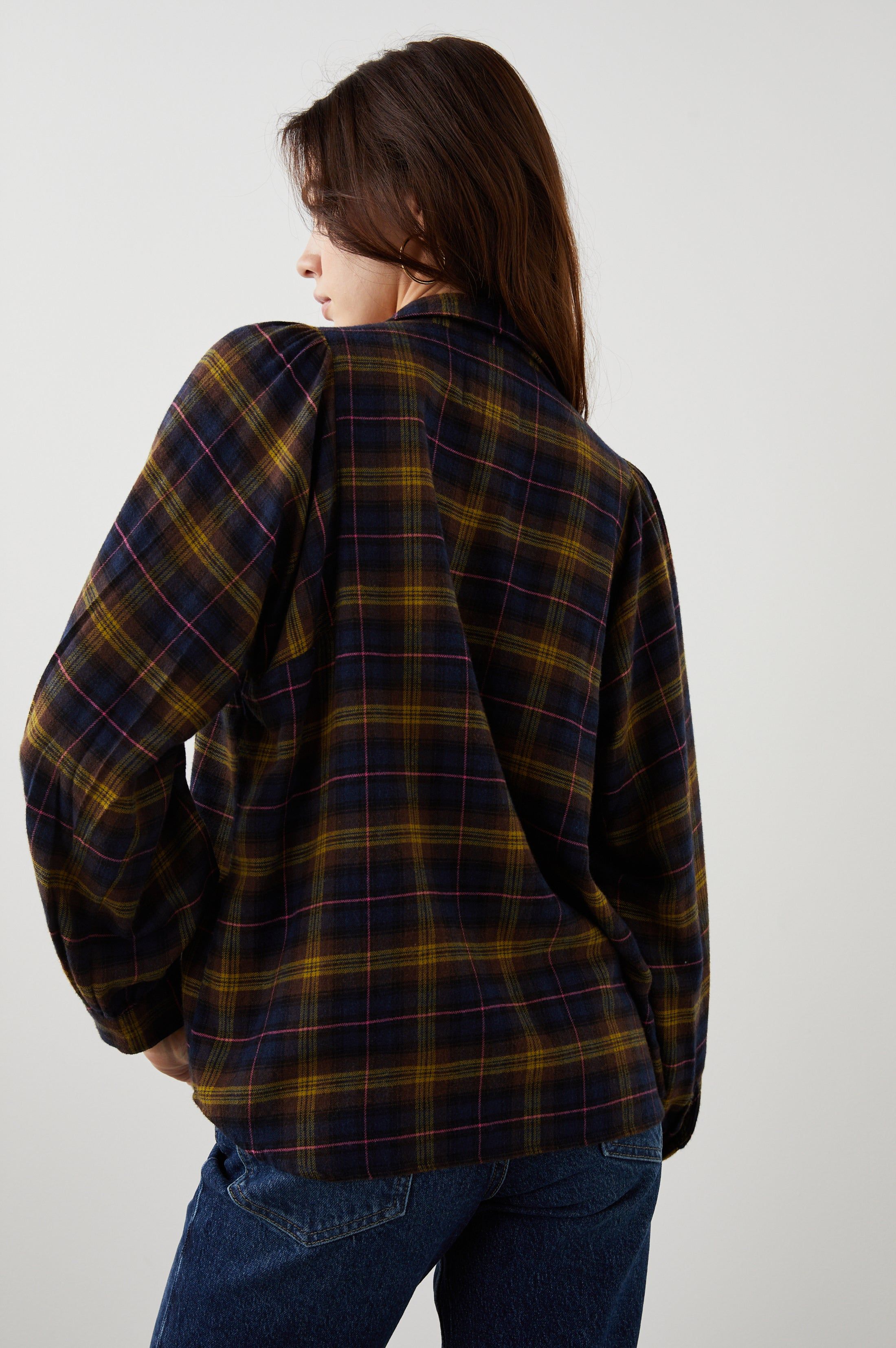 LAUREN SHIRT - NAVY HAZELNUT PINK sold by Rails product image thumbnail 5